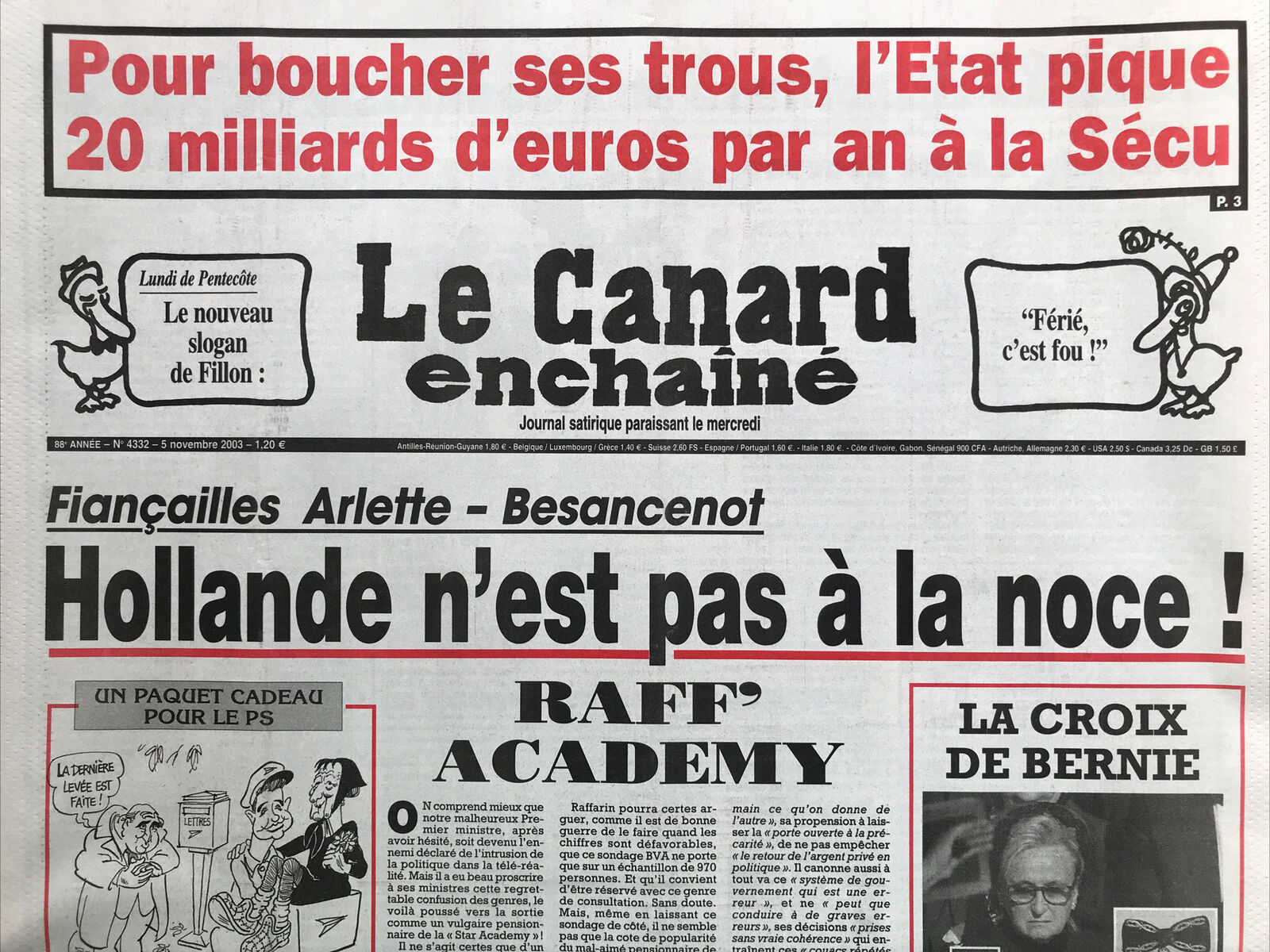 Couac ! | Acheter un Canard | Vente d'Anciens Journaux du Canard Enchaîné. Des Journaux Satiriques de Collection, Historiques & Authentiques de 1916 à 2004 ! | 4332