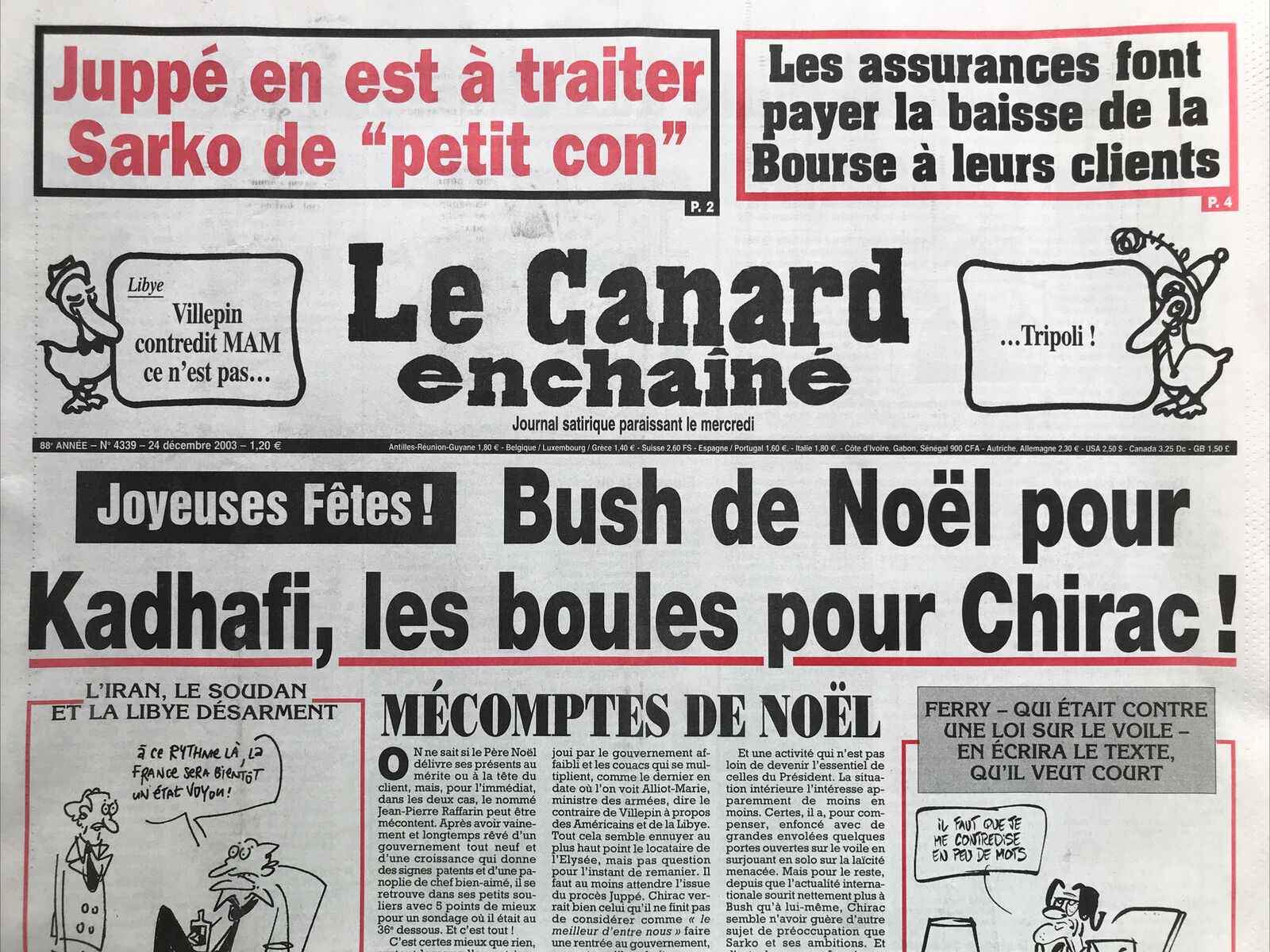 Couac ! | Acheter un Canard | Vente d'Anciens Journaux du Canard Enchaîné. Des Journaux Satiriques de Collection, Historiques & Authentiques de 1916 à 2004 ! | 4339