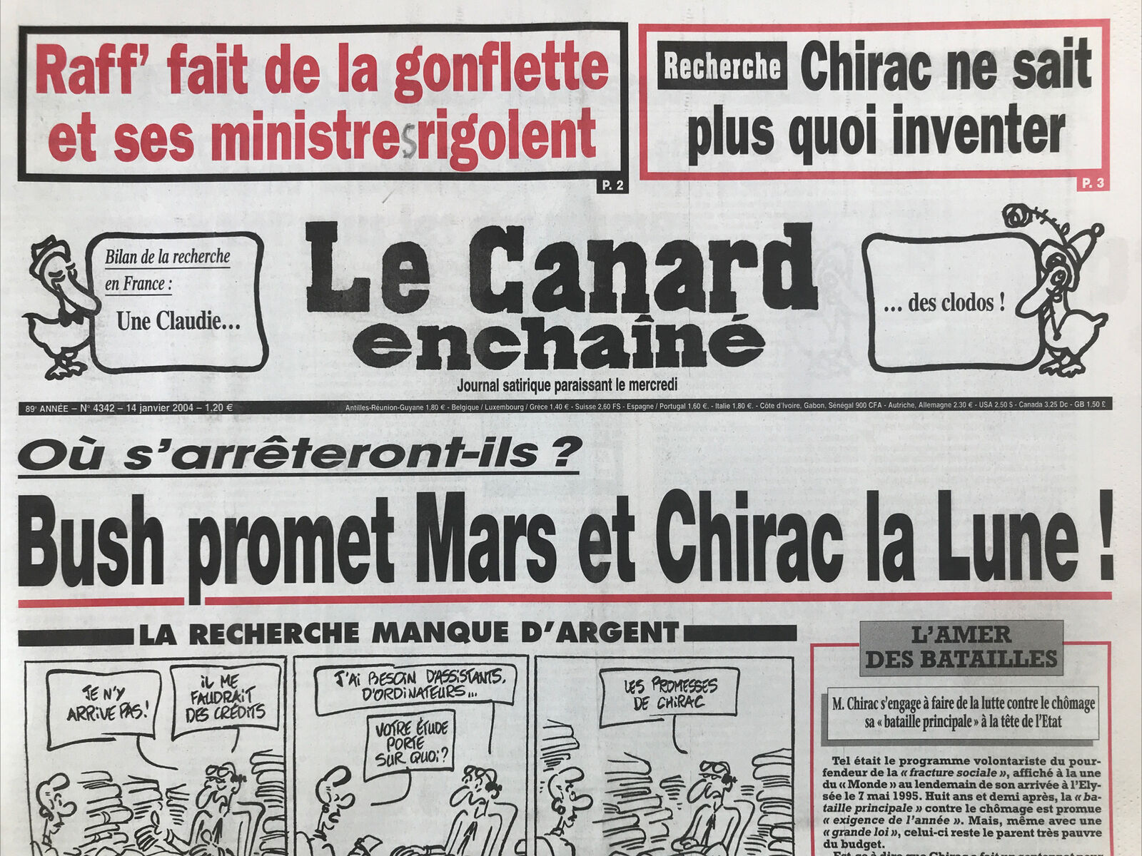 Couac ! | Acheter un Canard | Vente d'Anciens Journaux du Canard Enchaîné. Des Journaux Satiriques de Collection, Historiques & Authentiques de 1916 à 2004 ! | 4342