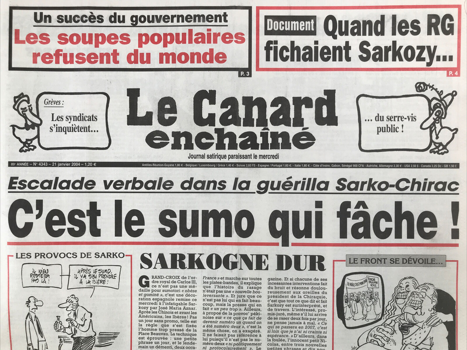 Couac ! | Acheter un Canard | Vente d'Anciens Journaux du Canard Enchaîné. Des Journaux Satiriques de Collection, Historiques & Authentiques de 1916 à 2004 ! | 4343