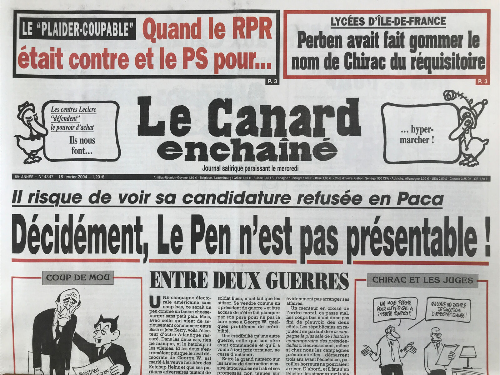 Couac ! | Acheter un Canard | Vente d'Anciens Journaux du Canard Enchaîné. Des Journaux Satiriques de Collection, Historiques & Authentiques de 1916 à 2004 ! | 4347