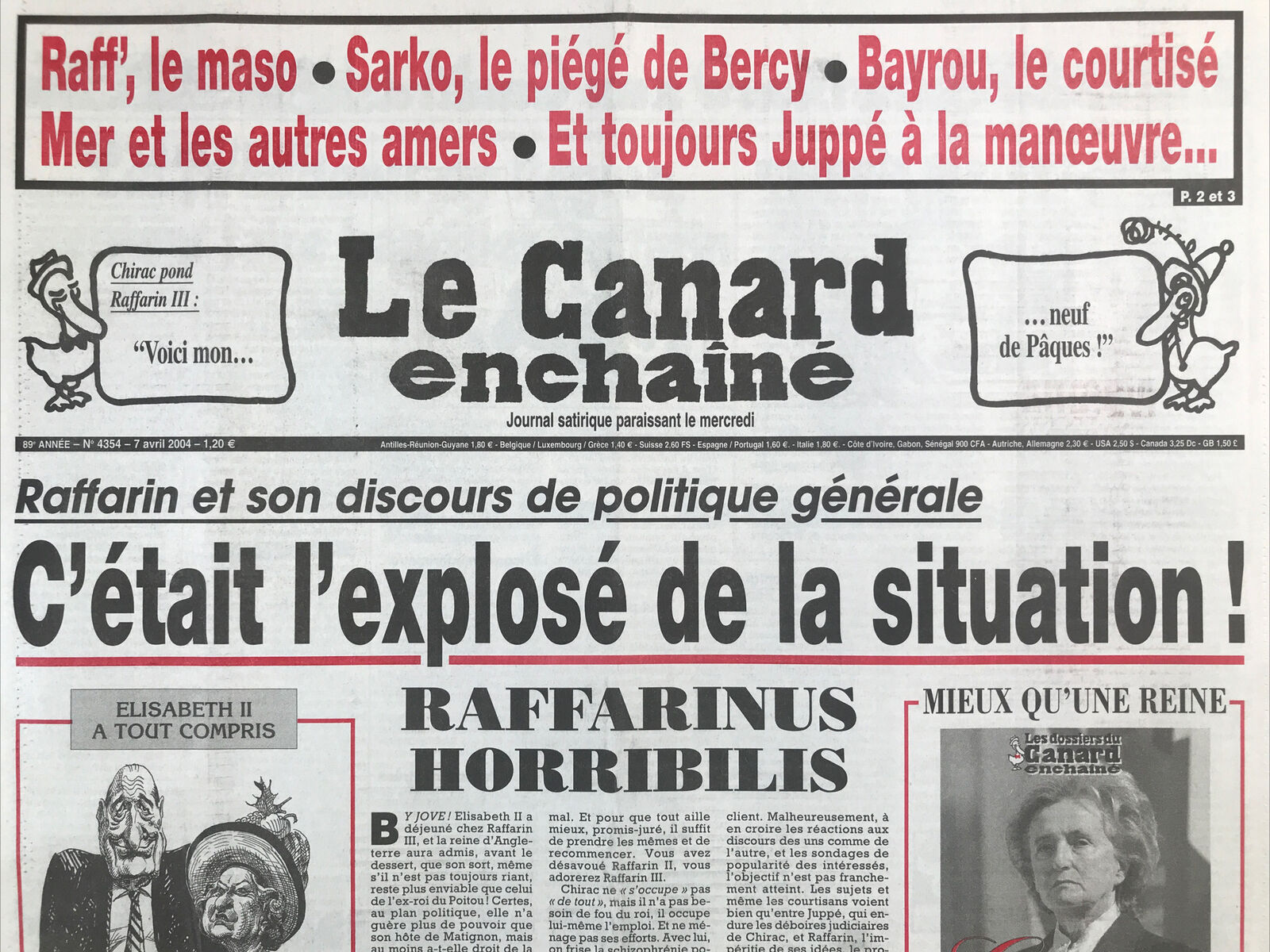 Couac ! | Acheter un Canard | Vente d'Anciens Journaux du Canard Enchaîné. Des Journaux Satiriques de Collection, Historiques & Authentiques de 1916 à 2004 ! | 4354