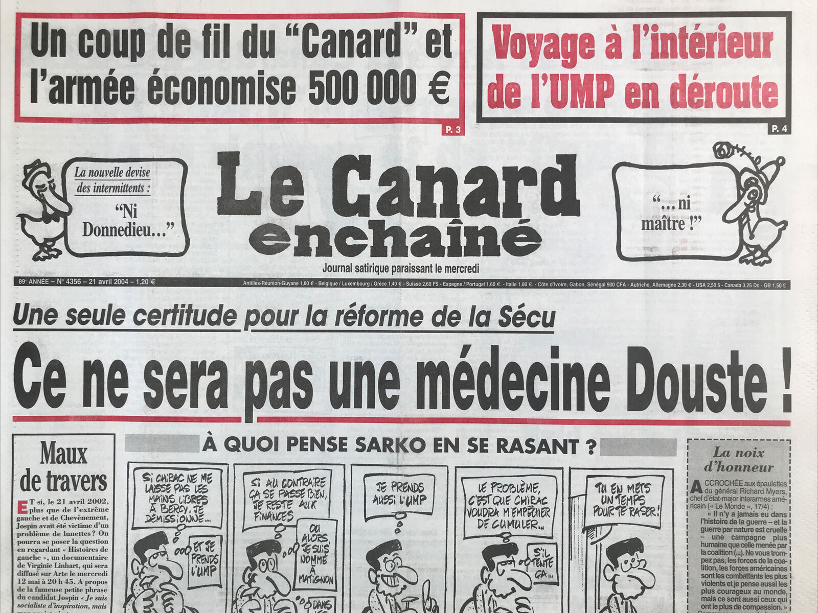 Couac ! | Acheter un Canard | Vente d'Anciens Journaux du Canard Enchaîné. Des Journaux Satiriques de Collection, Historiques & Authentiques de 1916 à 2004 ! | 4356