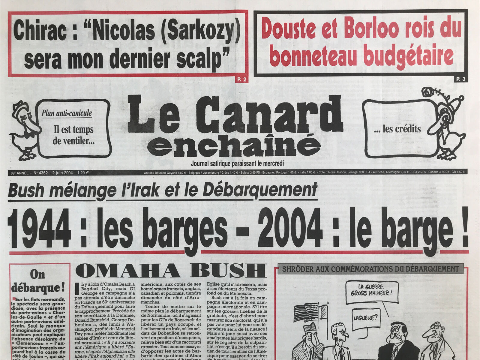 Couac ! | Acheter un Canard | Vente d'Anciens Journaux du Canard Enchaîné. Des Journaux Satiriques de Collection, Historiques & Authentiques de 1916 à 2004 ! | 4362