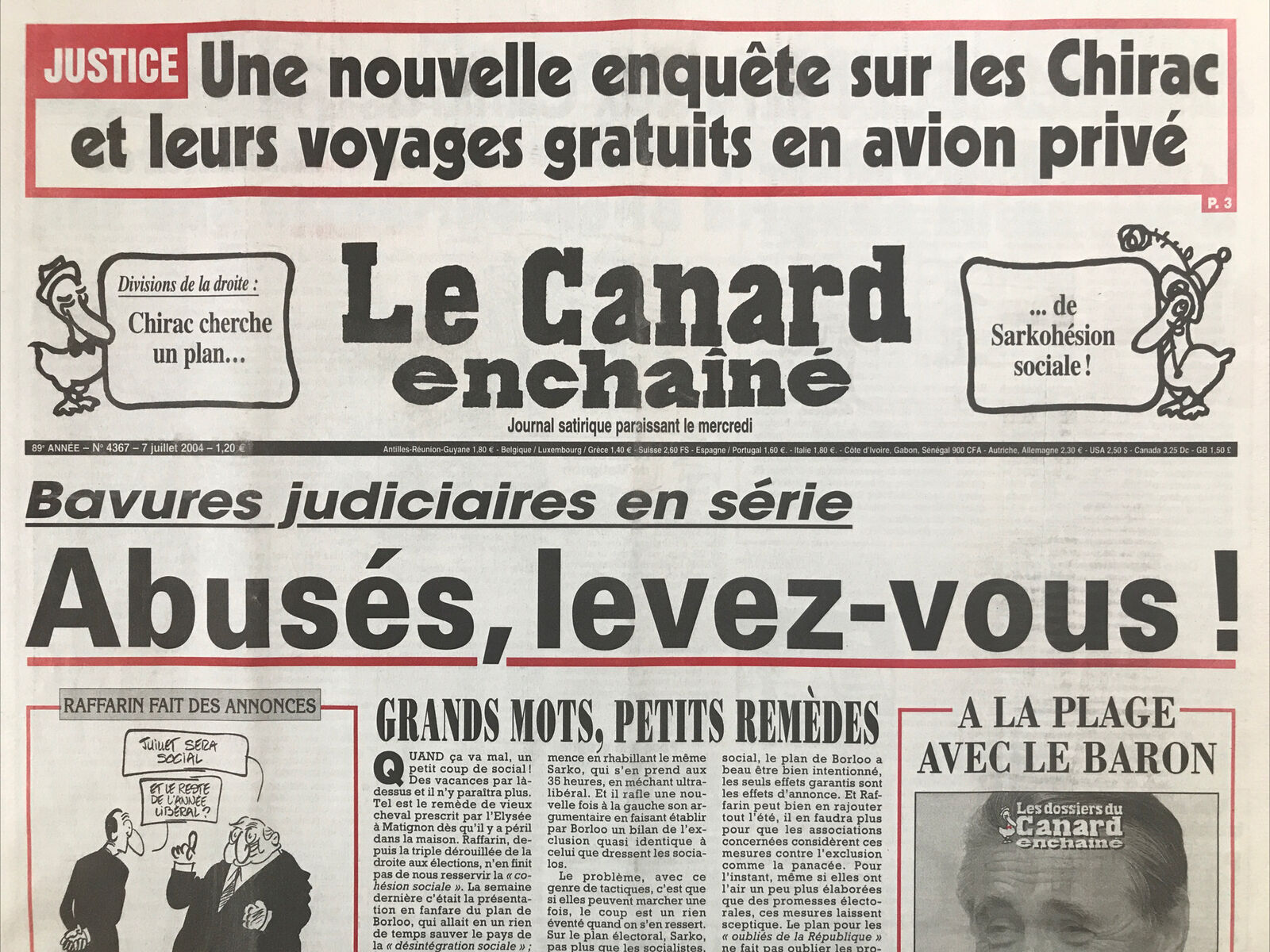 Couac ! | Acheter un Canard | Vente d'Anciens Journaux du Canard Enchaîné. Des Journaux Satiriques de Collection, Historiques & Authentiques de 1916 à 2004 ! | 4367