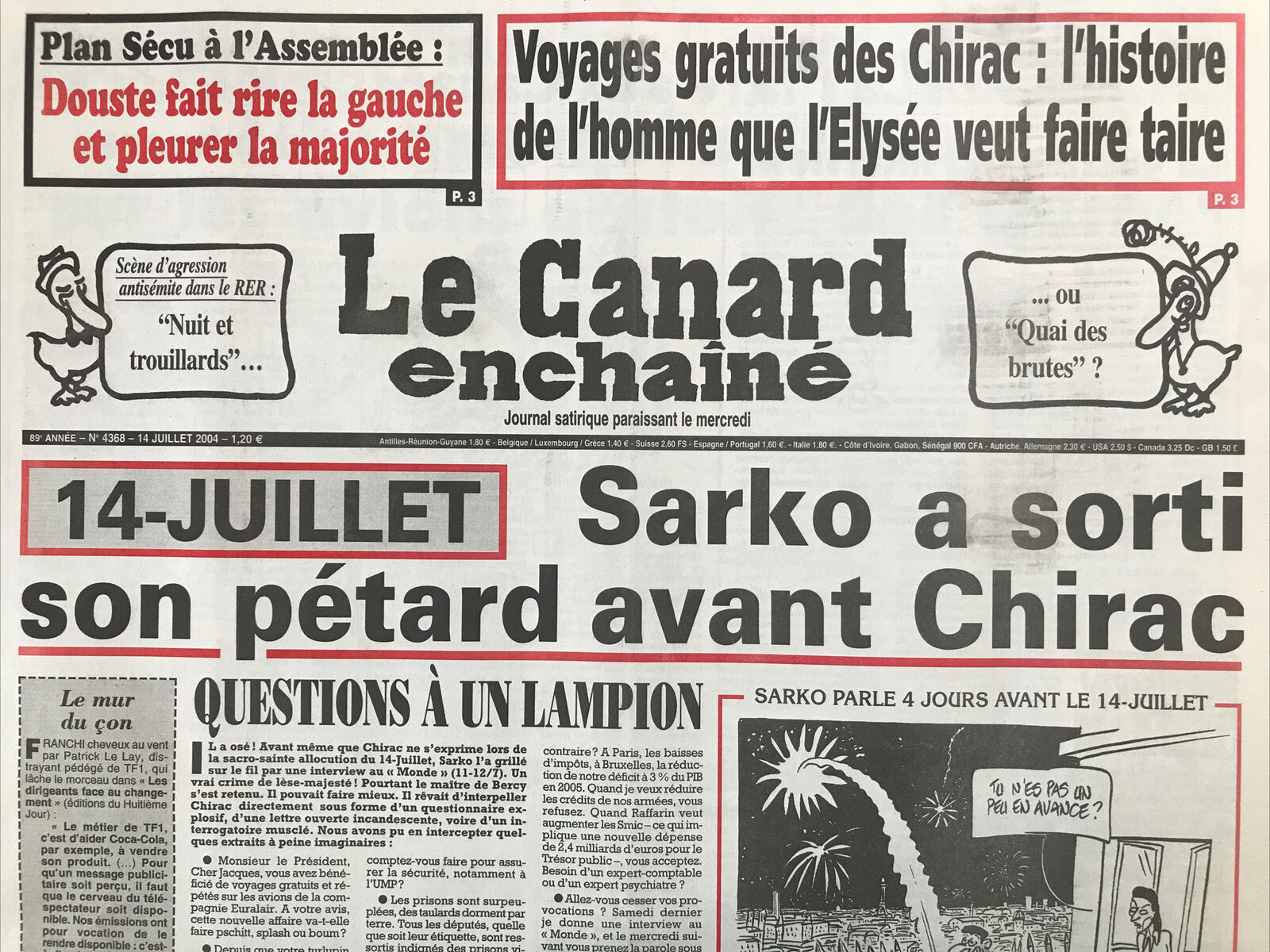 Couac ! | Acheter un Canard | Vente d'Anciens Journaux du Canard Enchaîné. Des Journaux Satiriques de Collection, Historiques & Authentiques de 1916 à 2004 ! | 4368