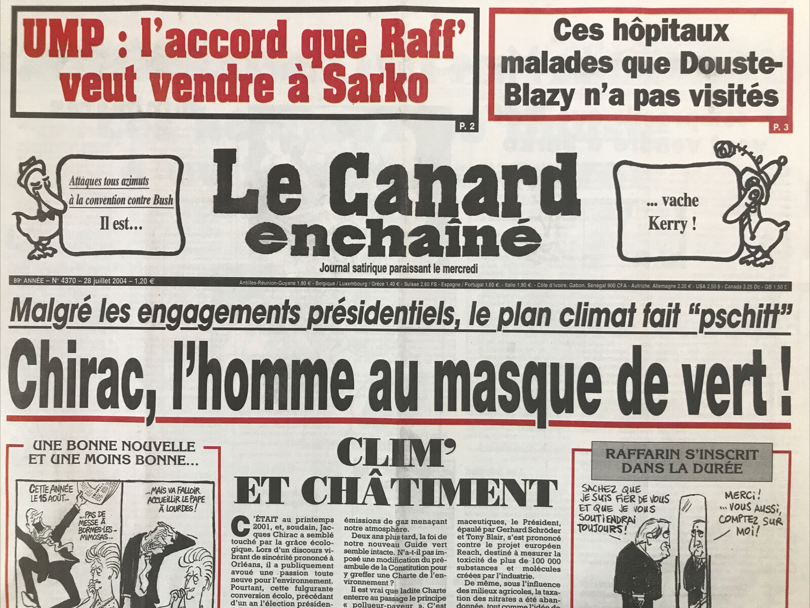 Couac ! | Acheter un Canard | Vente d'Anciens Journaux du Canard Enchaîné. Des Journaux Satiriques de Collection, Historiques & Authentiques de 1916 à 2004 ! | 4370