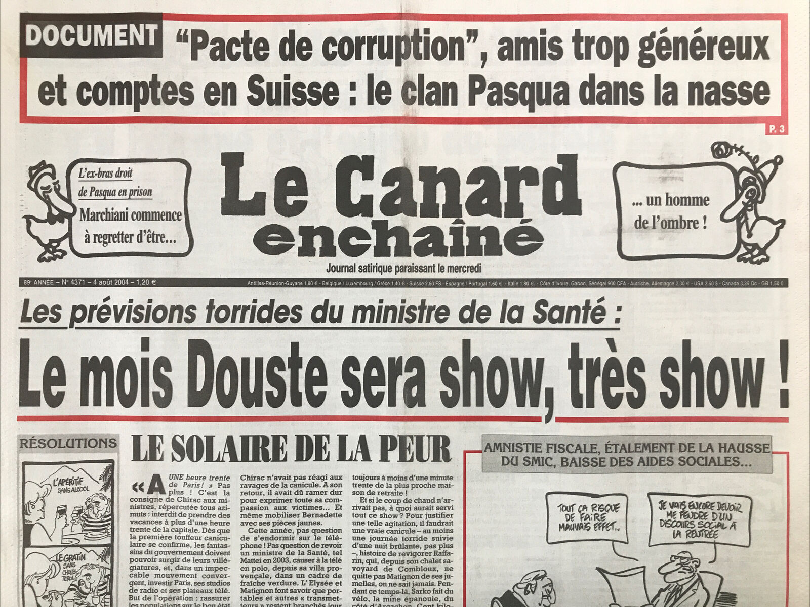 Couac ! | Acheter un Canard | Vente d'Anciens Journaux du Canard Enchaîné. Des Journaux Satiriques de Collection, Historiques & Authentiques de 1916 à 2004 ! | 4371