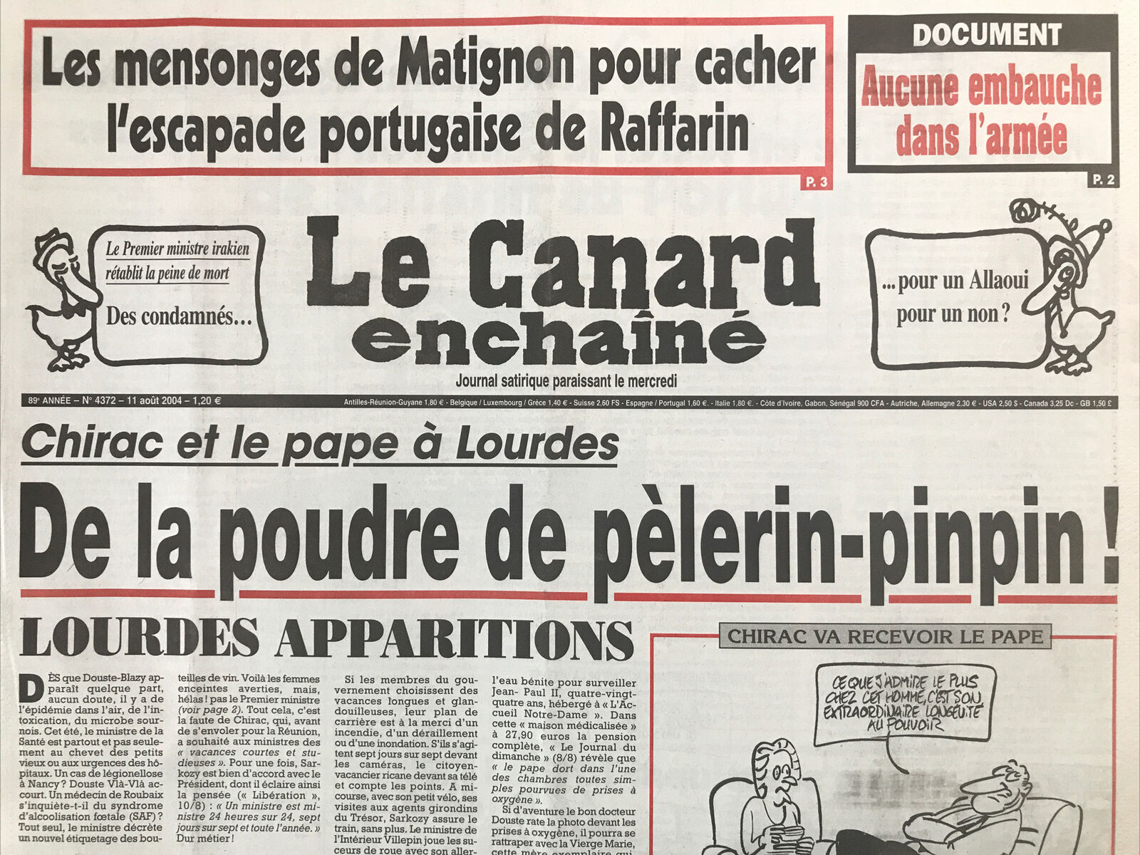 Couac ! | Acheter un Canard | Vente d'Anciens Journaux du Canard Enchaîné. Des Journaux Satiriques de Collection, Historiques & Authentiques de 1916 à 2004 ! | 4372