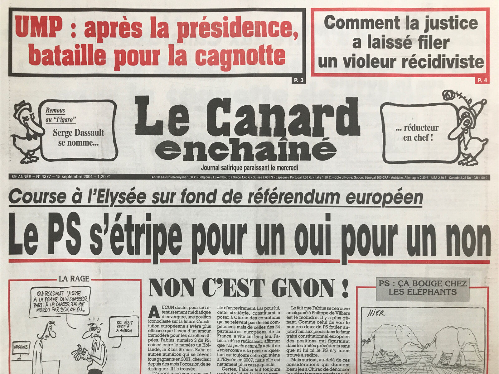 Couac ! | Acheter un Canard | Vente d'Anciens Journaux du Canard Enchaîné. Des Journaux Satiriques de Collection, Historiques & Authentiques de 1916 à 2004 ! | 4377