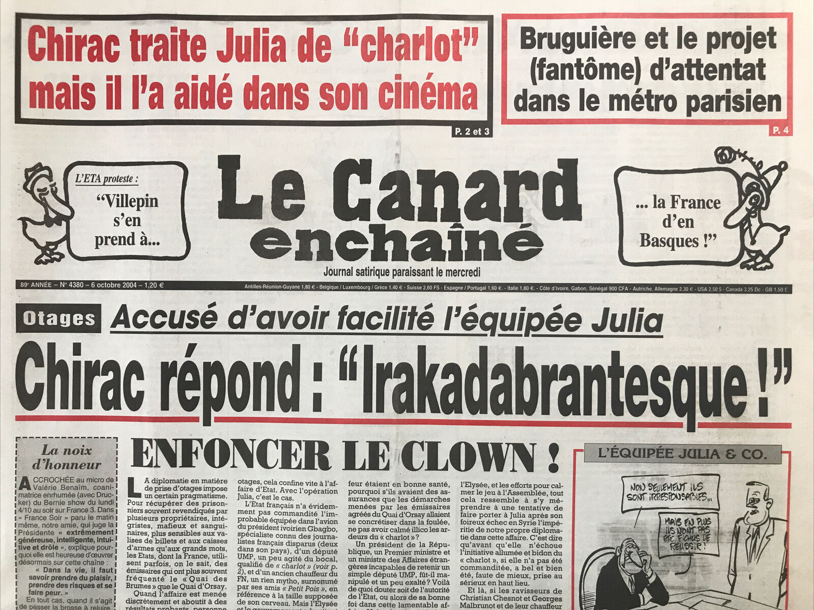 Couac ! | Acheter un Canard | Vente d'Anciens Journaux du Canard Enchaîné. Des Journaux Satiriques de Collection, Historiques & Authentiques de 1916 à 2004 ! | 4380