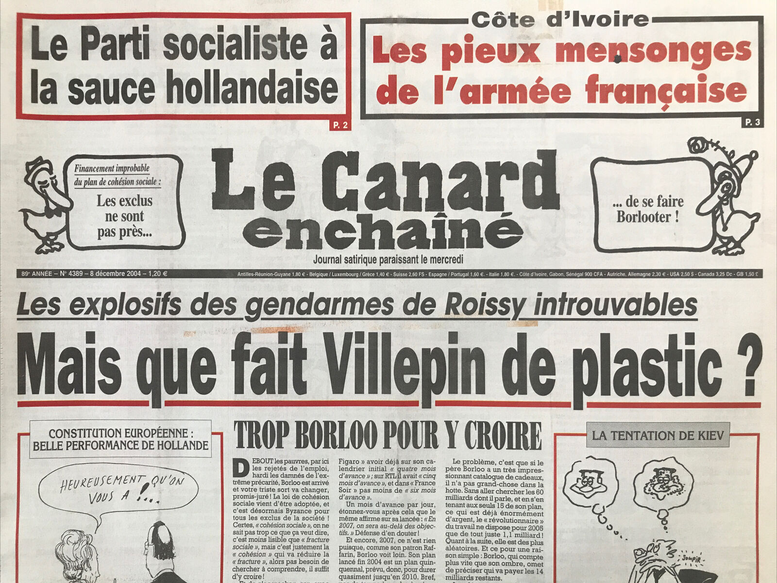 Couac ! | Acheter un Canard | Vente d'Anciens Journaux du Canard Enchaîné. Des Journaux Satiriques de Collection, Historiques & Authentiques de 1916 à 2004 ! | 4389