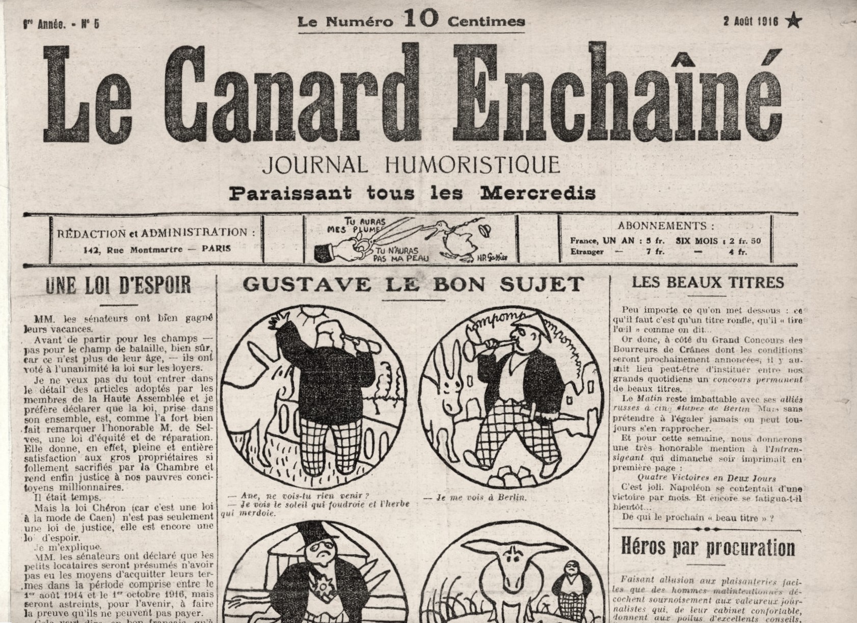 Couac ! | Acheter un Canard | Vente d'Anciens Journaux du Canard Enchaîné. Des Journaux Satiriques de Collection, Historiques & Authentiques de 1916 à 2004 ! | 5 4