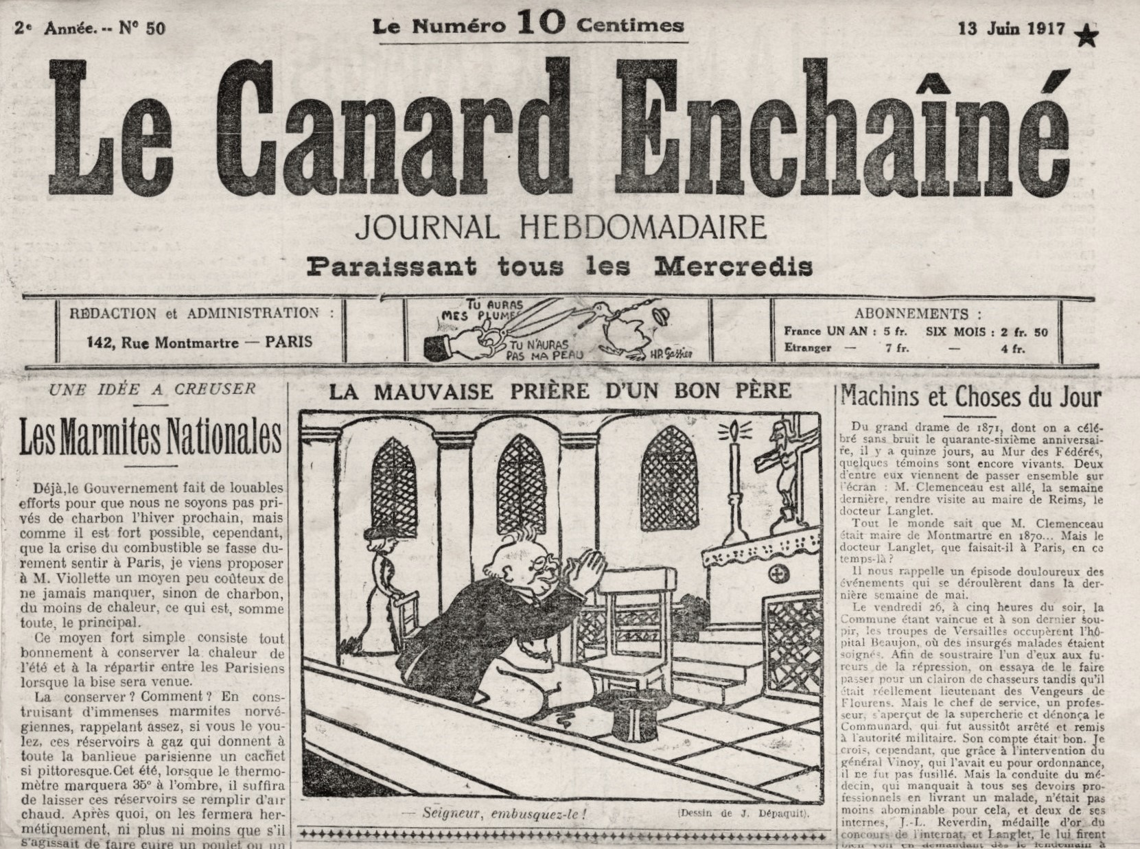 Couac ! | Acheter un Canard | Vente d'Anciens Journaux du Canard Enchaîné. Des Journaux Satiriques de Collection, Historiques & Authentiques de 1916 à 2004 ! | 50 4