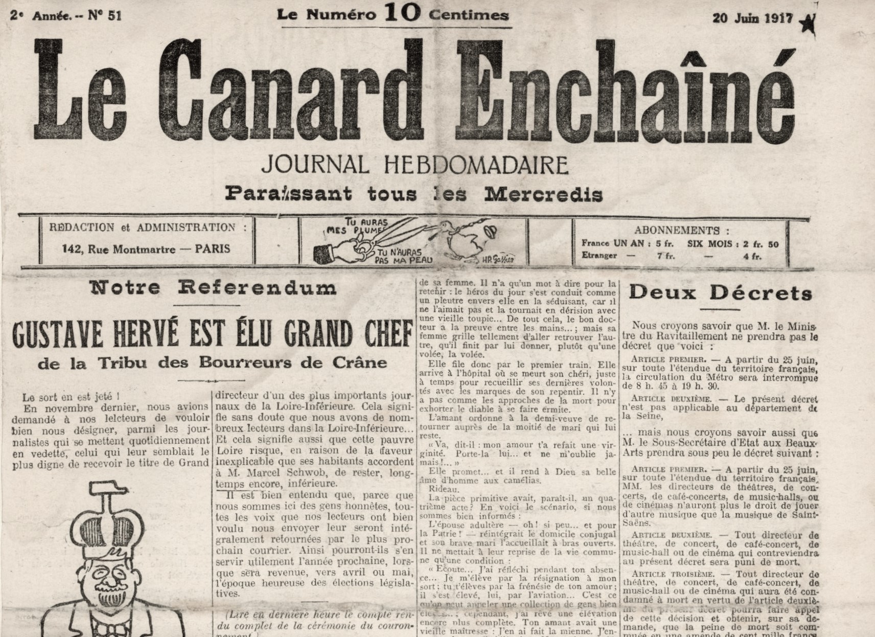 Couac ! | Acheter un Canard | Vente d'Anciens Journaux du Canard Enchaîné. Des Journaux Satiriques de Collection, Historiques & Authentiques de 1916 à 2004 ! | 51 5