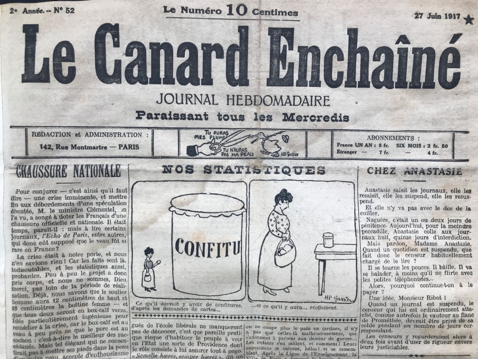 Couac ! | Acheter un Canard | Vente d'Anciens Journaux du Canard Enchaîné. Des Journaux Satiriques de Collection, Historiques & Authentiques de 1916 à 2004 ! | 52 2