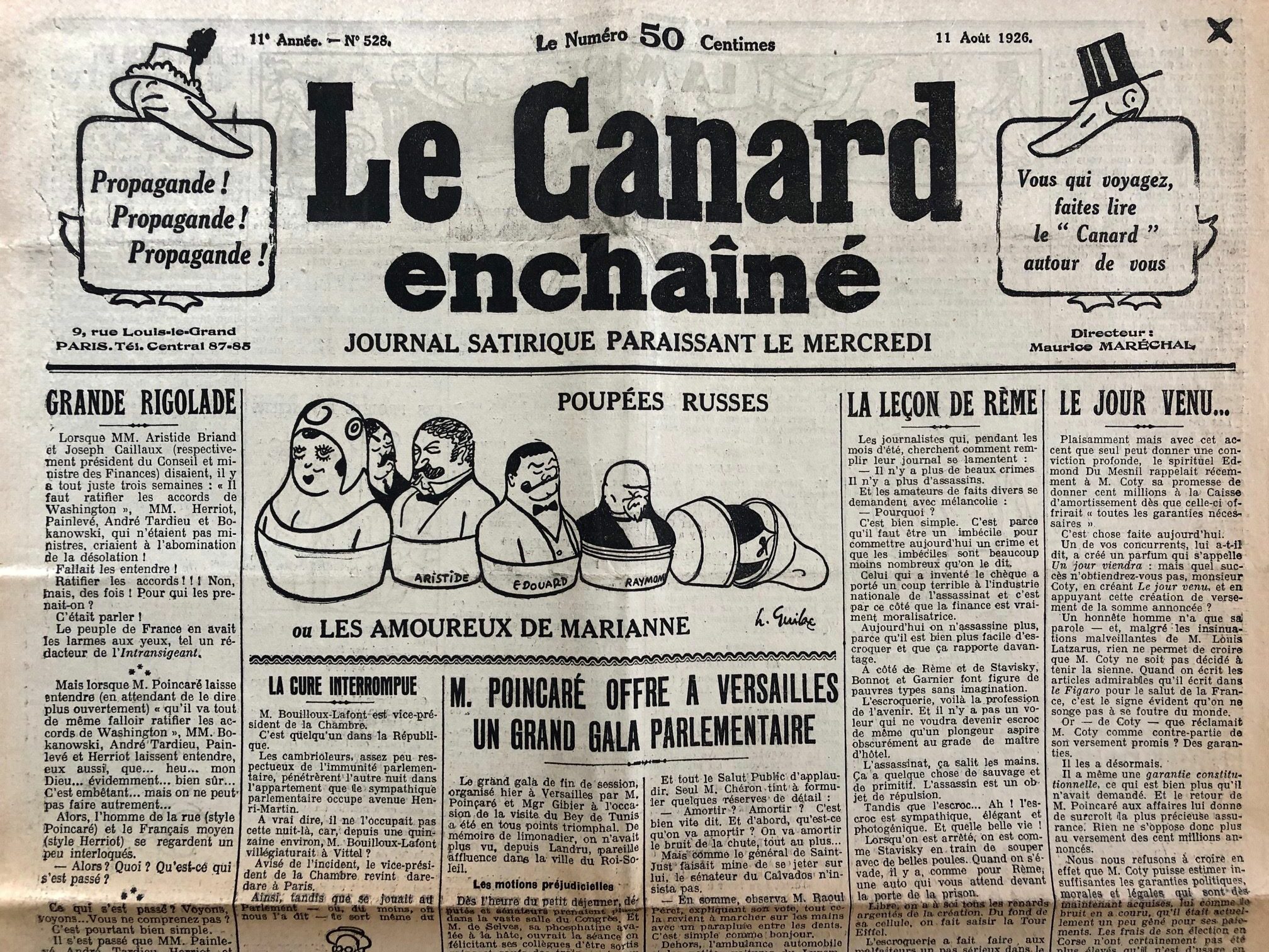 Couac ! | Acheter un Canard | Vente d'Anciens Journaux du Canard Enchaîné. Des Journaux Satiriques de Collection, Historiques & Authentiques de 1916 à 2004 ! | 528 1 rotated