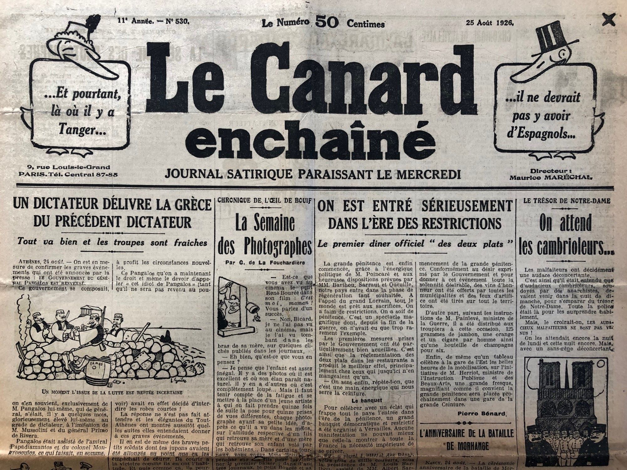 Couac ! | Acheter un Canard | Vente d'Anciens Journaux du Canard Enchaîné. Des Journaux Satiriques de Collection, Historiques & Authentiques de 1916 à 2004 ! | 530