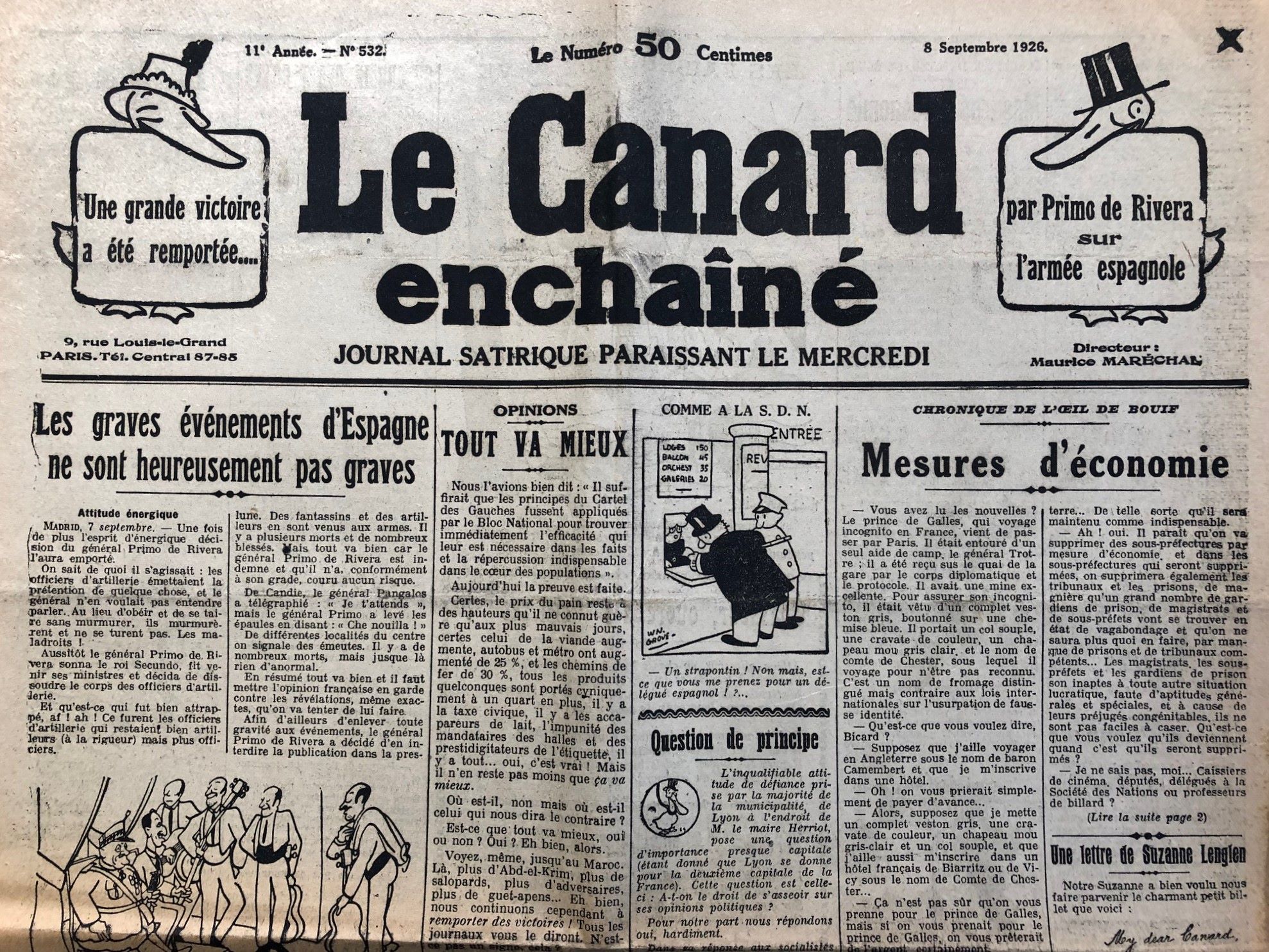 Couac ! | Acheter un Canard | Vente d'Anciens Journaux du Canard Enchaîné. Des Journaux Satiriques de Collection, Historiques & Authentiques de 1916 à 2004 ! | 532