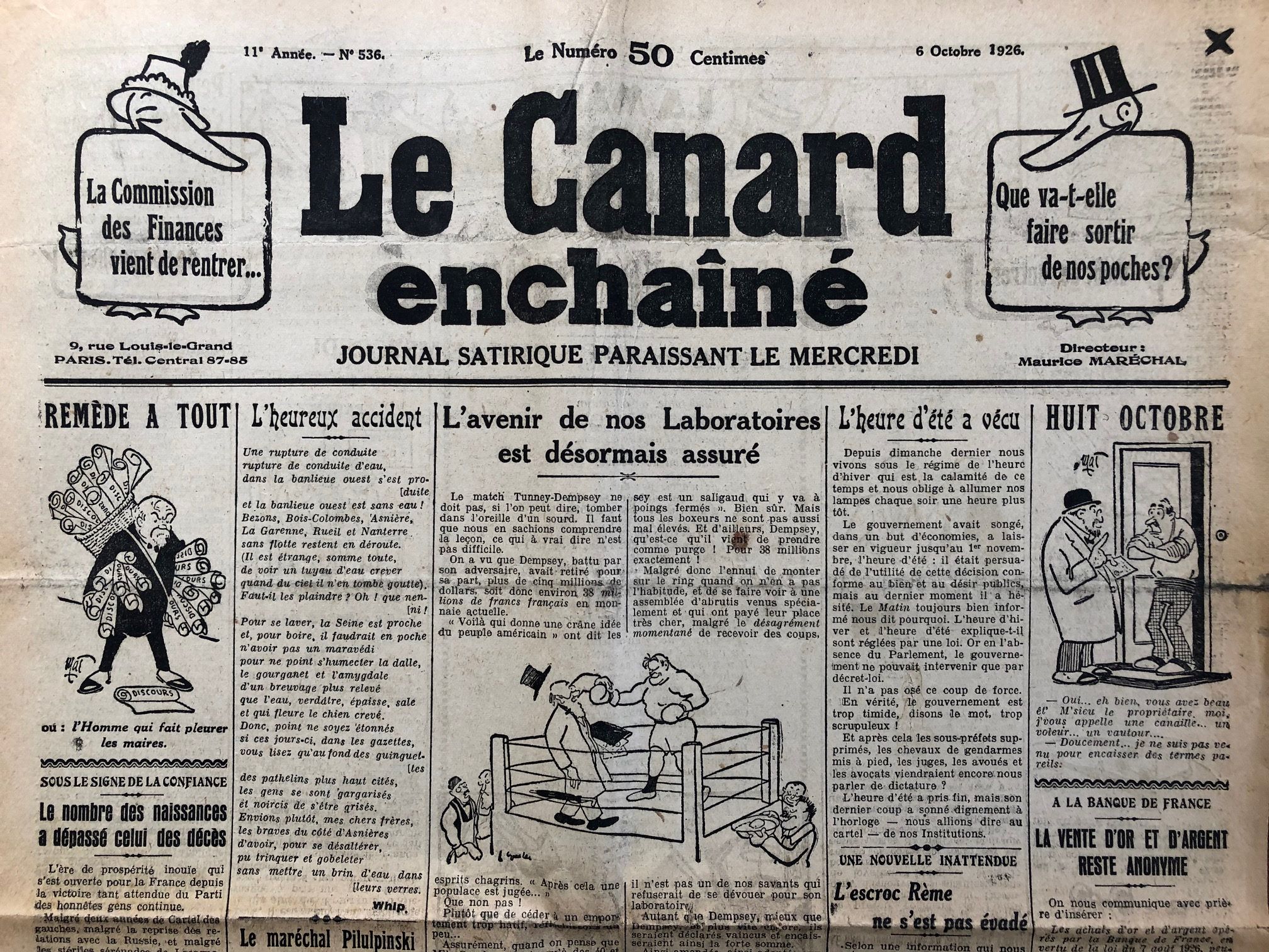 Couac ! | Acheter un Canard | Vente d'Anciens Journaux du Canard Enchaîné. Des Journaux Satiriques de Collection, Historiques & Authentiques de 1916 à 2004 ! | 536