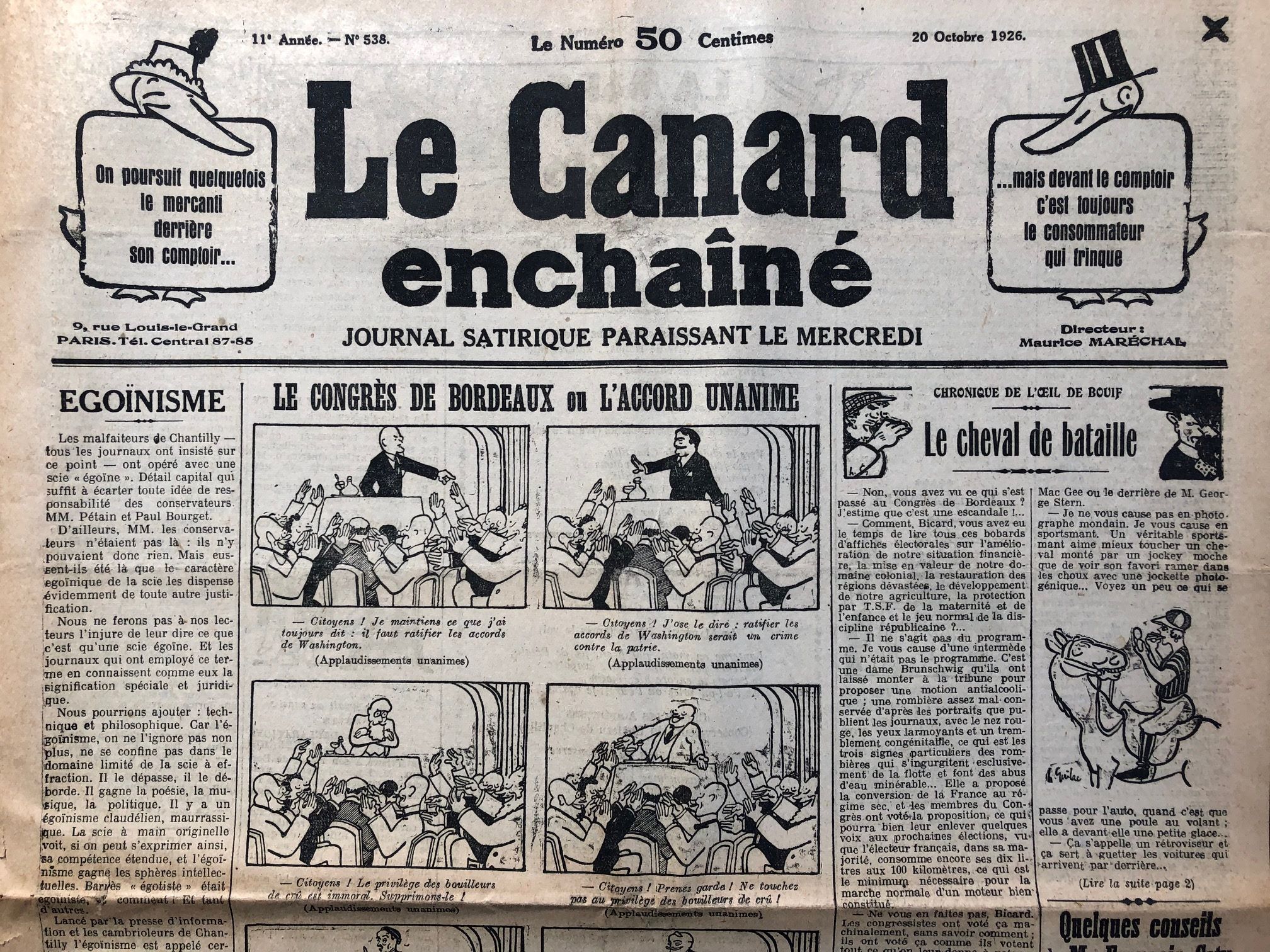 Couac ! | Acheter un Canard | Vente d'Anciens Journaux du Canard Enchaîné. Des Journaux Satiriques de Collection, Historiques & Authentiques de 1916 à 2004 ! | 538