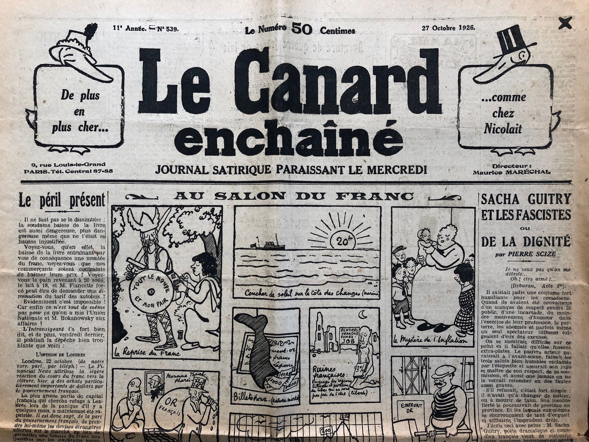 Couac ! | Acheter un Canard | Vente d'Anciens Journaux du Canard Enchaîné. Des Journaux Satiriques de Collection, Historiques & Authentiques de 1916 à 2004 ! | 539