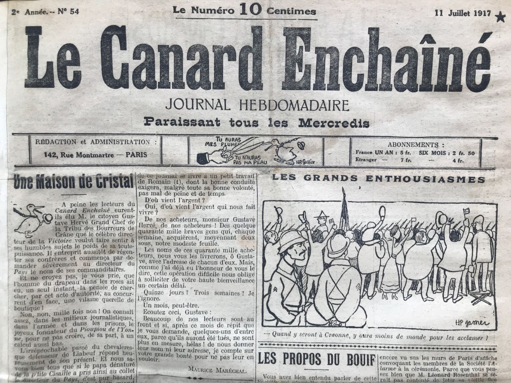 Couac ! | Acheter un Canard | Vente d'Anciens Journaux du Canard Enchaîné. Des Journaux Satiriques de Collection, Historiques & Authentiques de 1916 à 2004 ! | 54 2