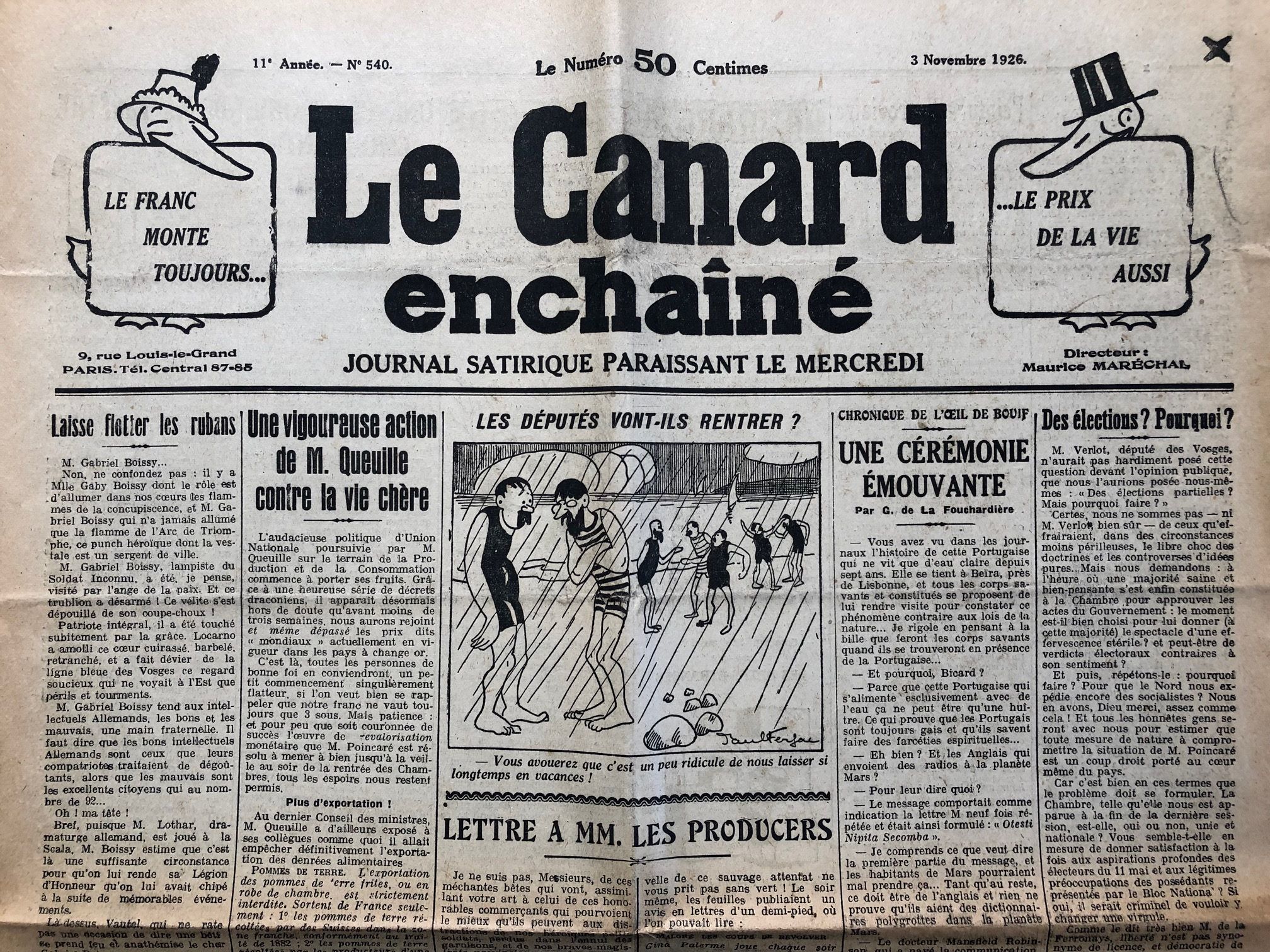 Couac ! | Acheter un Canard | Vente d'Anciens Journaux du Canard Enchaîné. Des Journaux Satiriques de Collection, Historiques & Authentiques de 1916 à 2004 ! | 540