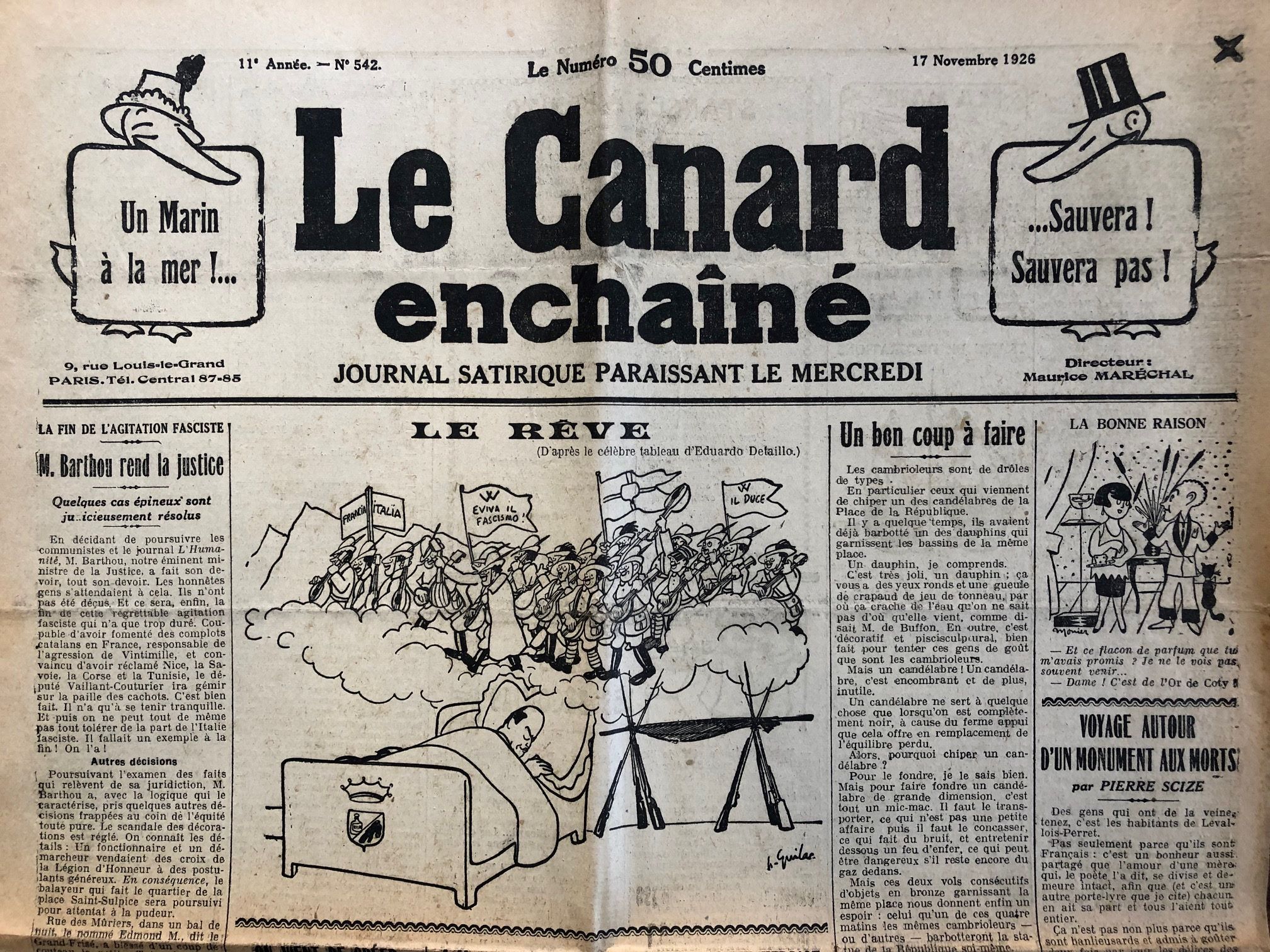 Couac ! | Acheter un Canard | Vente d'Anciens Journaux du Canard Enchaîné. Des Journaux Satiriques de Collection, Historiques & Authentiques de 1916 à 2004 ! | 542