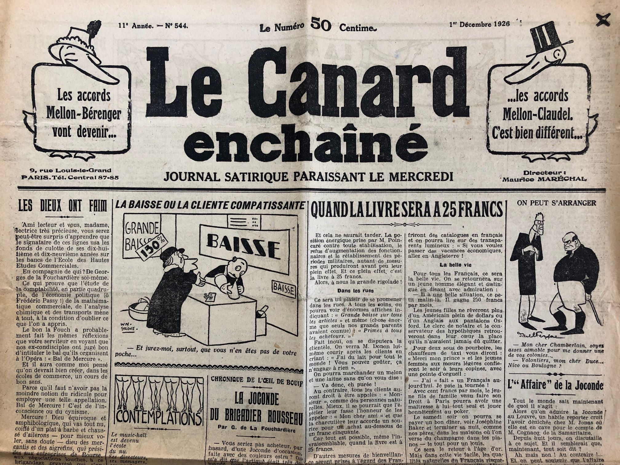 Couac ! | Acheter un Canard | Vente d'Anciens Journaux du Canard Enchaîné. Des Journaux Satiriques de Collection, Historiques & Authentiques de 1916 à 2004 ! | 544