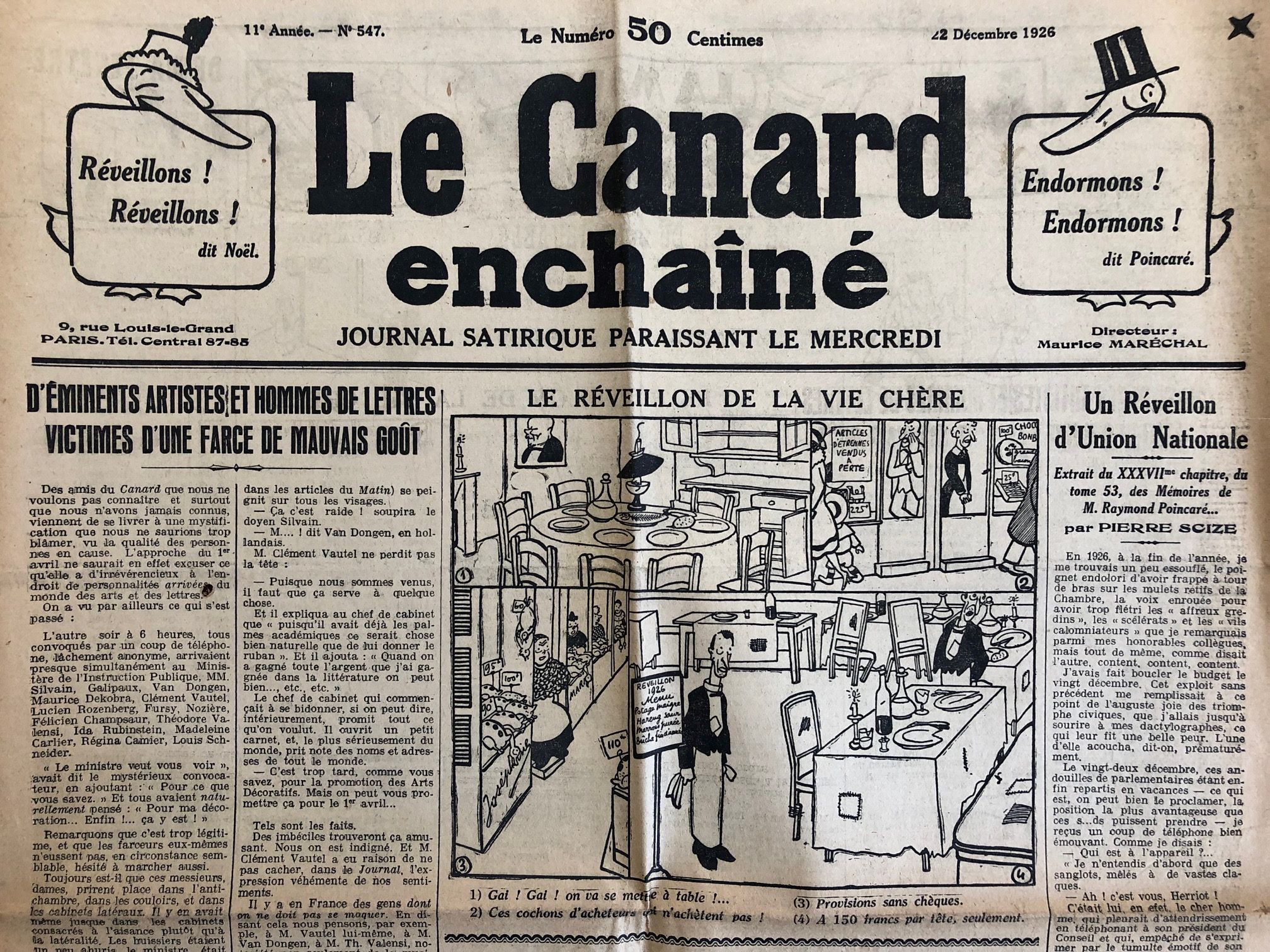 Couac ! | Acheter un Canard | Vente d'Anciens Journaux du Canard Enchaîné. Des Journaux Satiriques de Collection, Historiques & Authentiques de 1916 à 2004 ! | 547