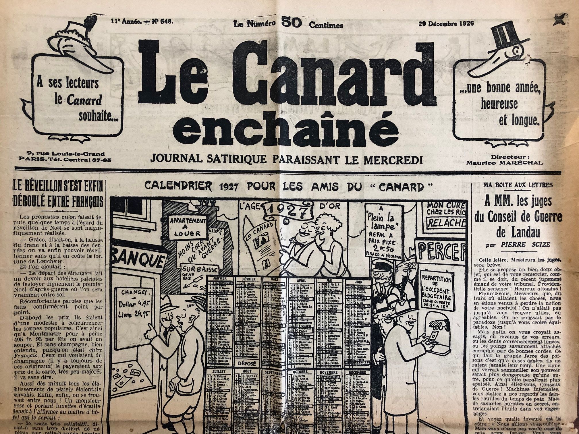 Couac ! | Acheter un Canard | Vente d'Anciens Journaux du Canard Enchaîné. Des Journaux Satiriques de Collection, Historiques & Authentiques de 1916 à 2004 ! | 548