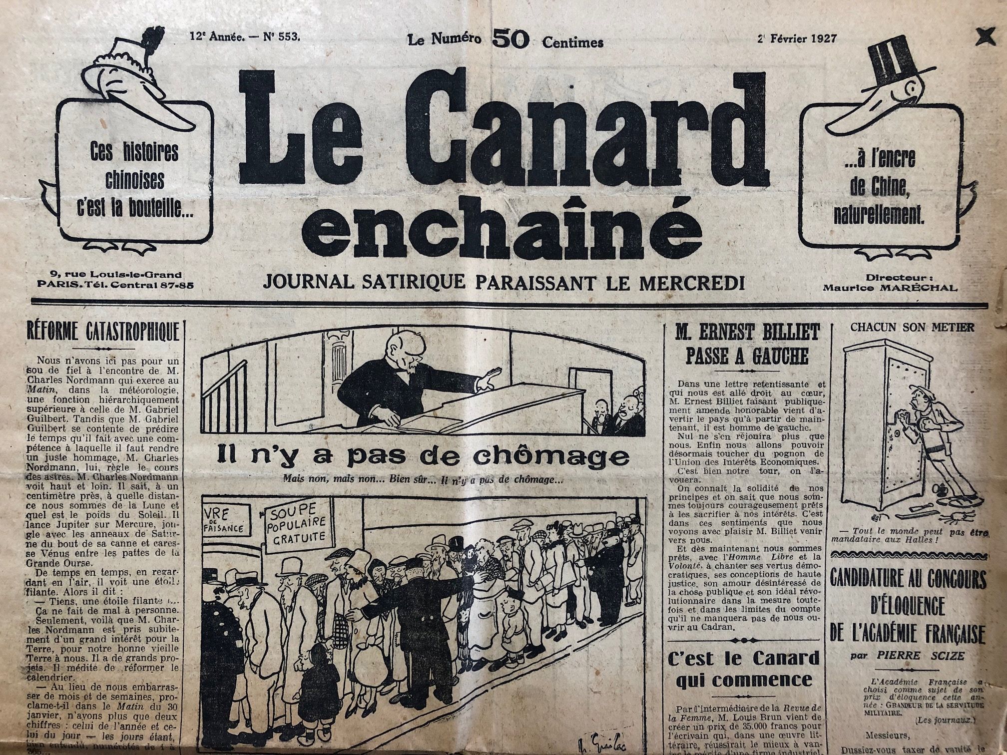 Couac ! | Acheter un Canard | Vente d'Anciens Journaux du Canard Enchaîné. Des Journaux Satiriques de Collection, Historiques & Authentiques de 1916 à 2004 ! | 553