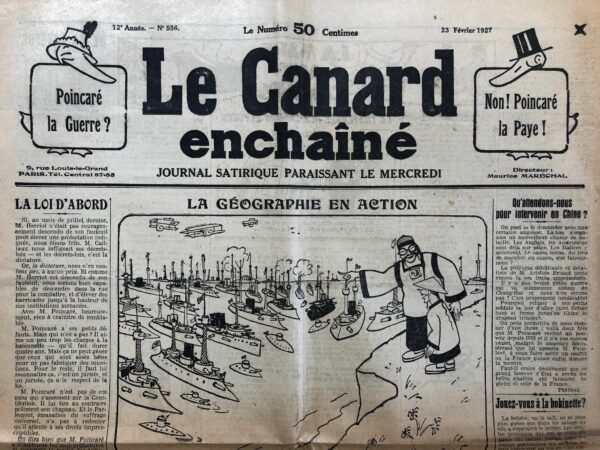 Couac ! | N° 556 du Canard Enchaîné - 23 Février 1927 | Nos Exemplaires du Canard Enchaîné sont archivés dans de bonnes conditions de conservation (obscurité, hygrométrie maitrisée et faible température), ce qui s'avère indispensable pour des journaux anciens. | 556