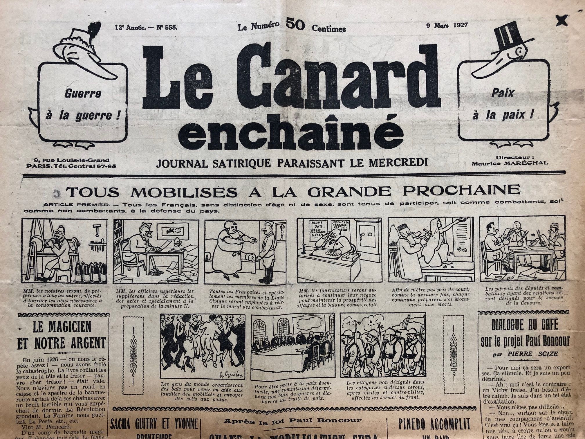 Couac ! | Acheter un Canard | Vente d'Anciens Journaux du Canard Enchaîné. Des Journaux Satiriques de Collection, Historiques & Authentiques de 1916 à 2004 ! | 558