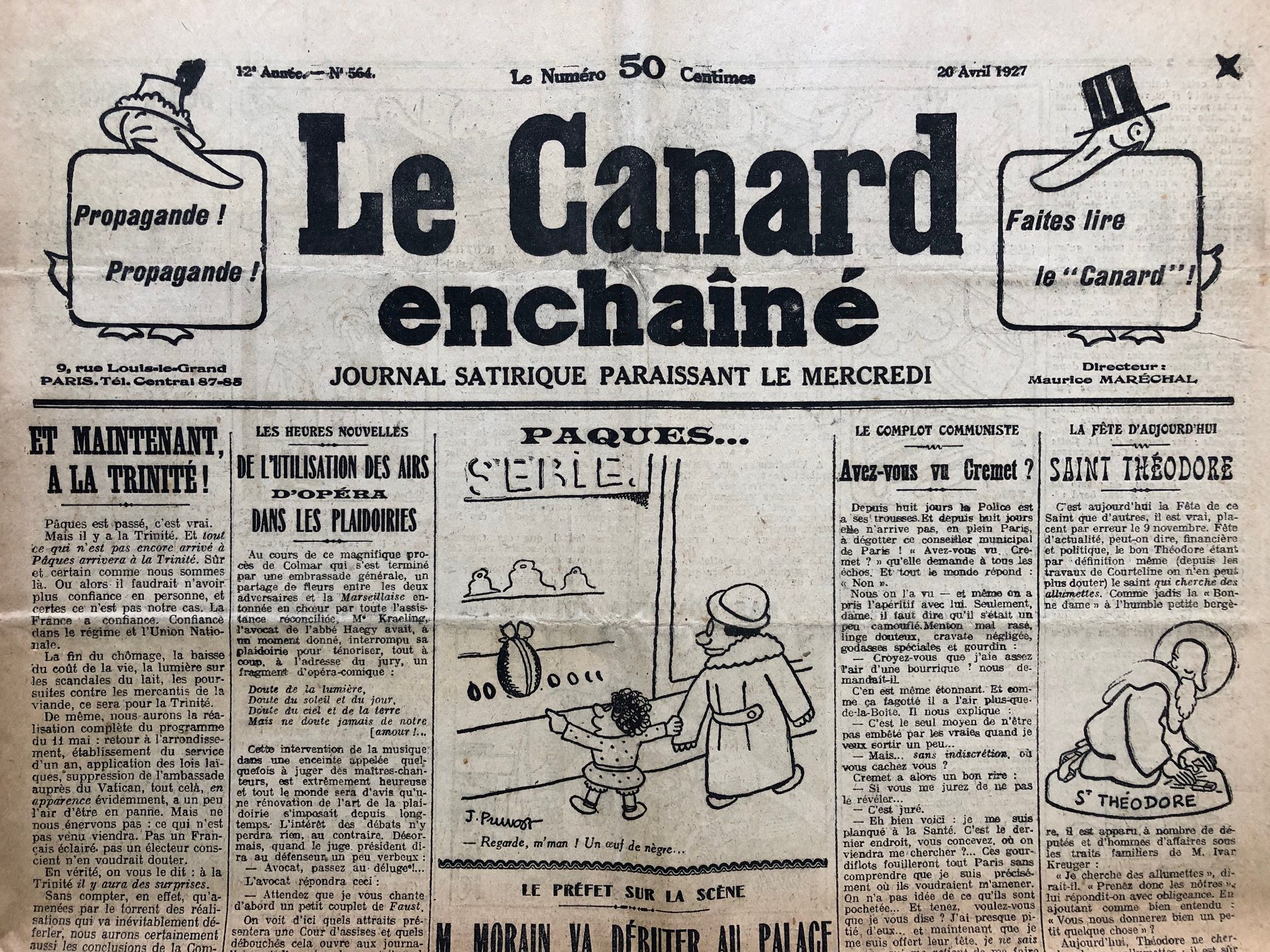 Couac ! | Acheter un Canard | Vente d'Anciens Journaux du Canard Enchaîné. Des Journaux Satiriques de Collection, Historiques & Authentiques de 1916 à 2004 ! | 564