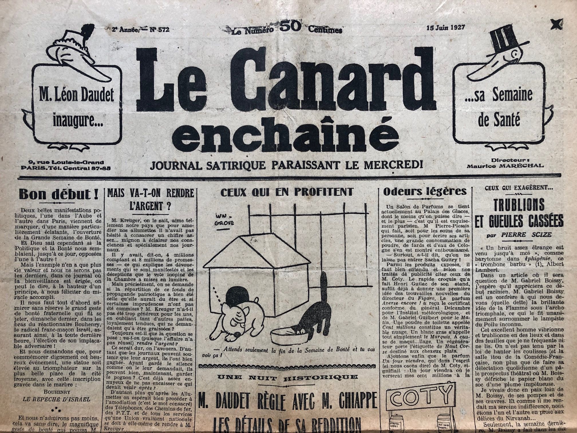 Couac ! | Acheter un Canard | Vente d'Anciens Journaux du Canard Enchaîné. Des Journaux Satiriques de Collection, Historiques & Authentiques de 1916 à 2004 ! | 572