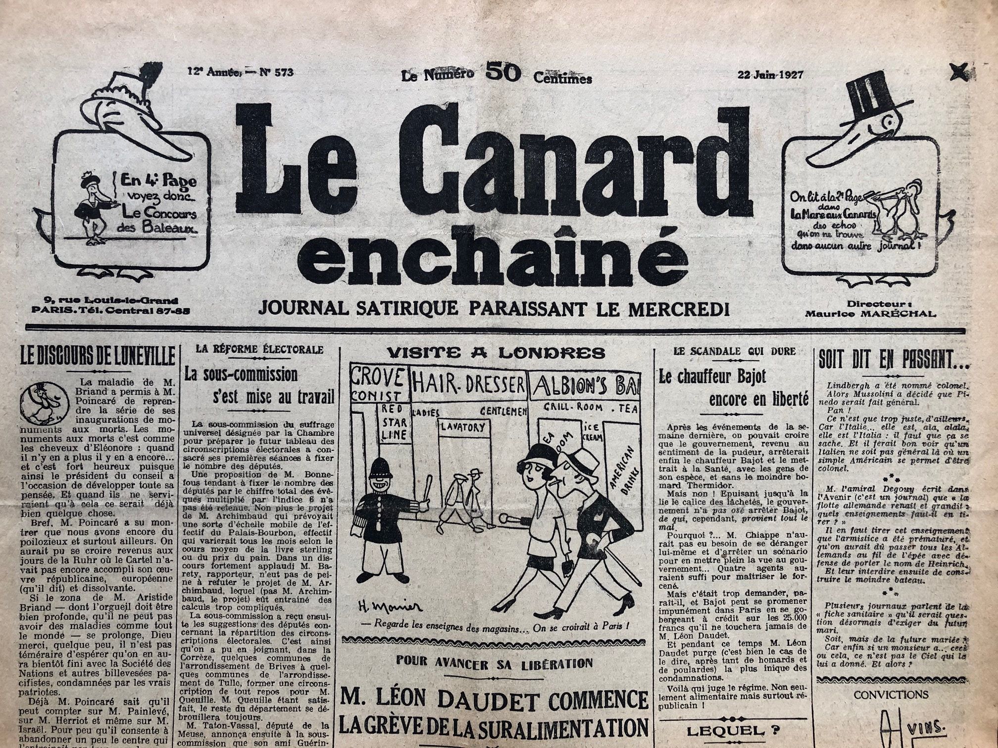 Couac ! | Acheter un Canard | Vente d'Anciens Journaux du Canard Enchaîné. Des Journaux Satiriques de Collection, Historiques & Authentiques de 1916 à 2004 ! | 573