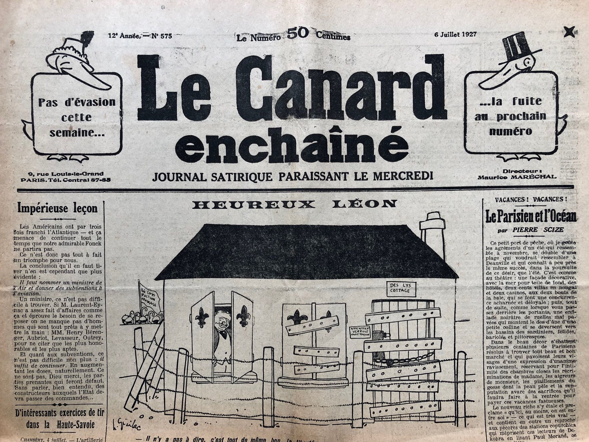 Couac ! | Acheter un Canard | Vente d'Anciens Journaux du Canard Enchaîné. Des Journaux Satiriques de Collection, Historiques & Authentiques de 1916 à 2004 ! | 575