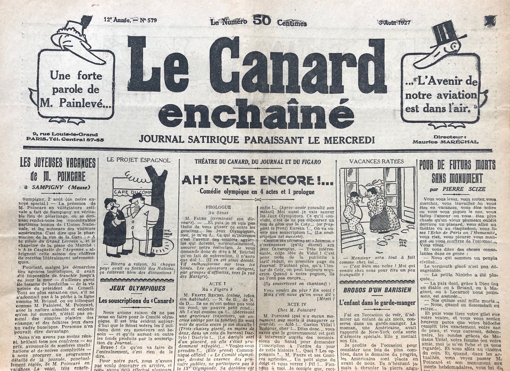 Couac ! | Acheter un Canard | Vente d'Anciens Journaux du Canard Enchaîné. Des Journaux Satiriques de Collection, Historiques & Authentiques de 1916 à 2004 ! | 579