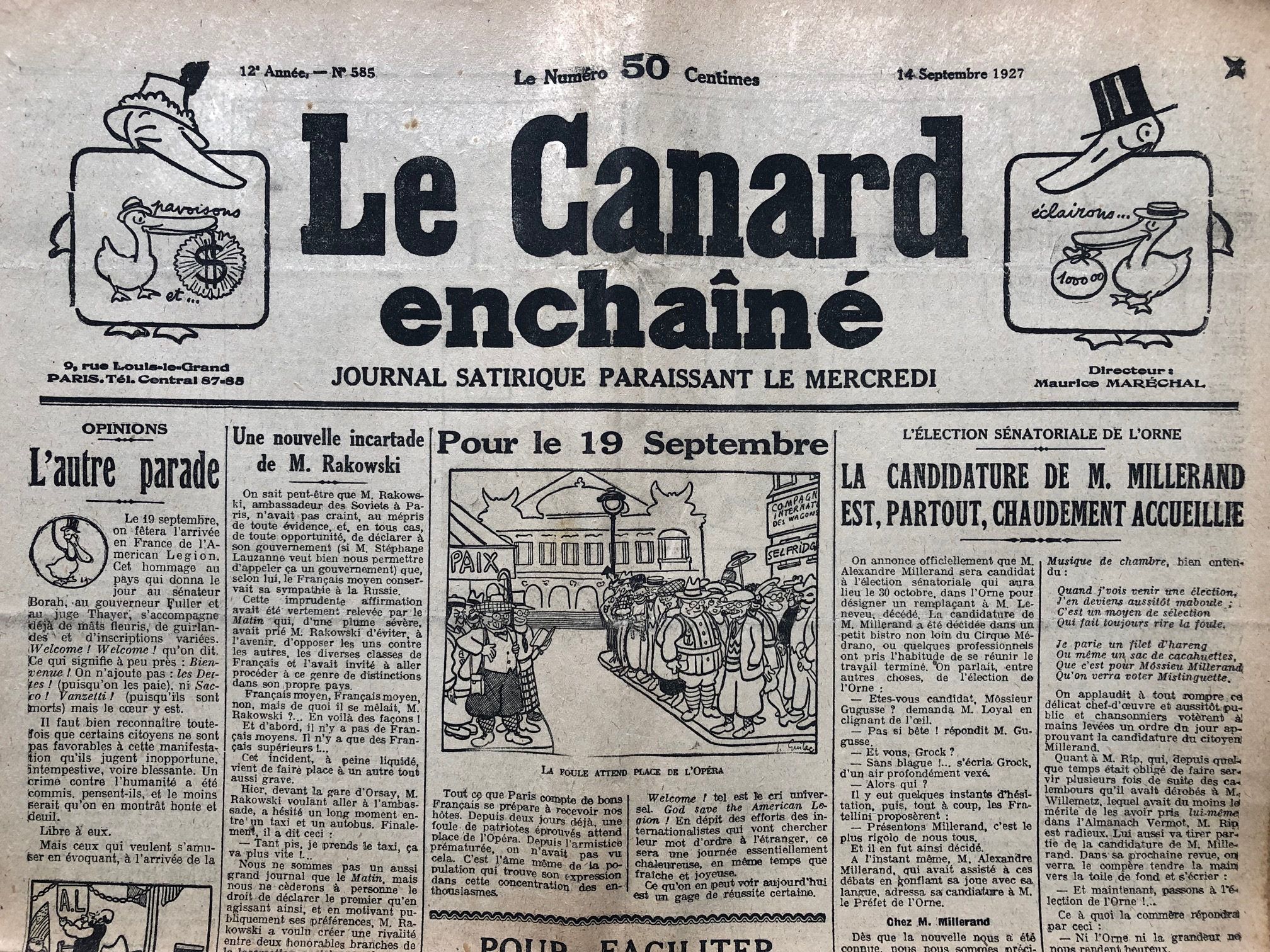 Couac ! | Acheter un Canard | Vente d'Anciens Journaux du Canard Enchaîné. Des Journaux Satiriques de Collection, Historiques & Authentiques de 1916 à 2004 ! | 585