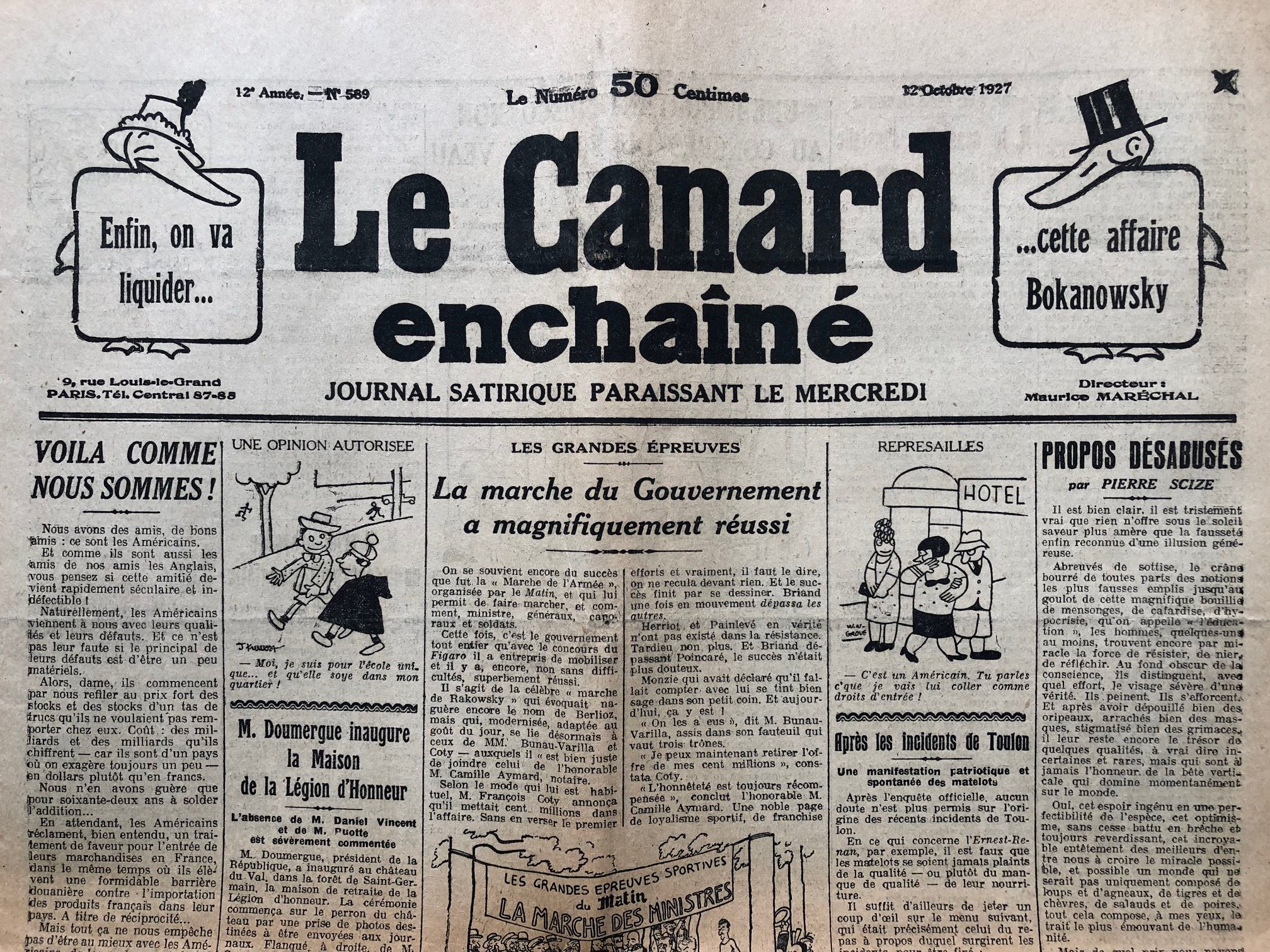 Couac ! | Acheter un Canard | Vente d'Anciens Journaux du Canard Enchaîné. Des Journaux Satiriques de Collection, Historiques & Authentiques de 1916 à 2004 ! | 589