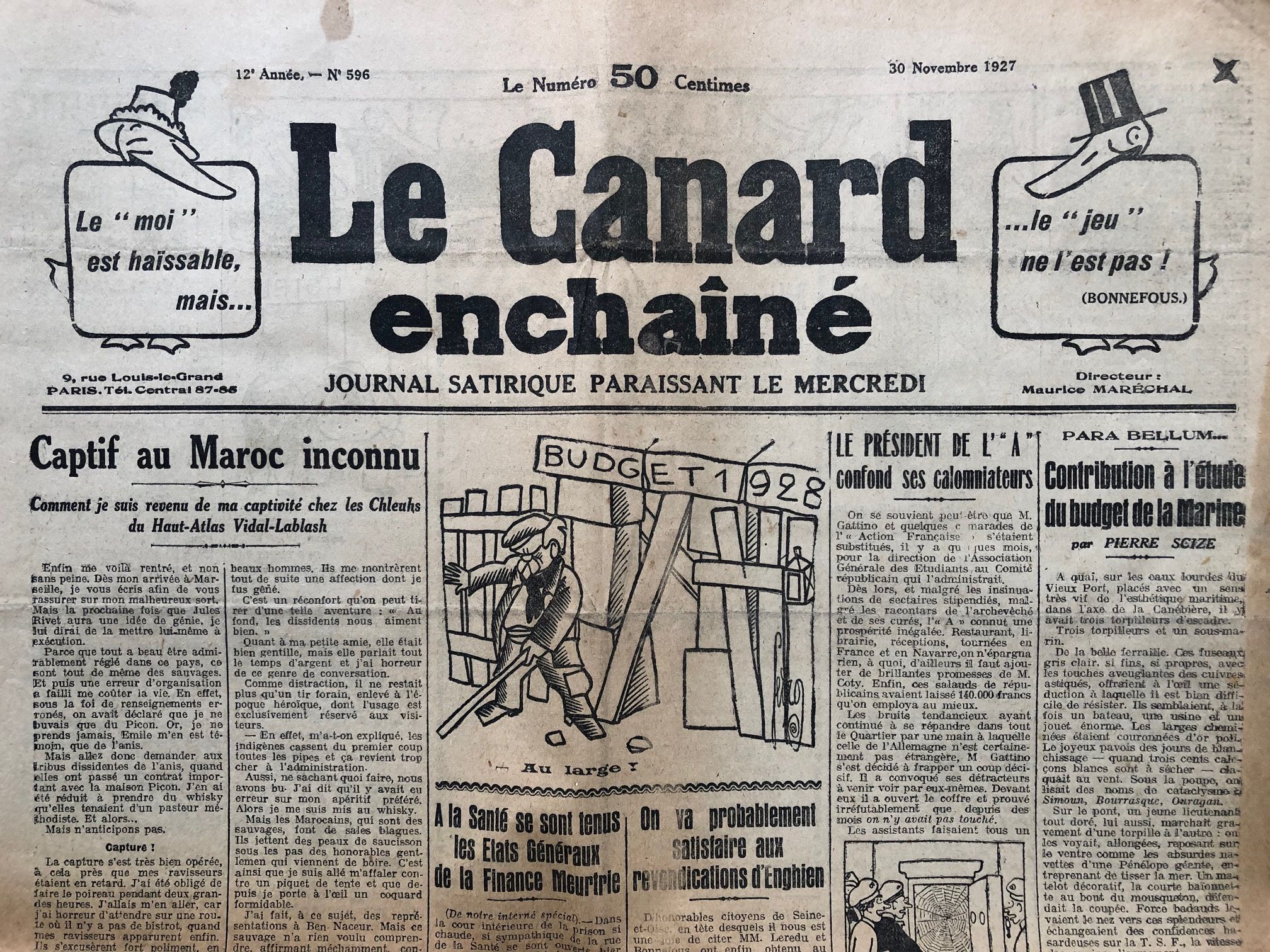 Couac ! | Acheter un Canard | Vente d'Anciens Journaux du Canard Enchaîné. Des Journaux Satiriques de Collection, Historiques & Authentiques de 1916 à 2004 ! | 596