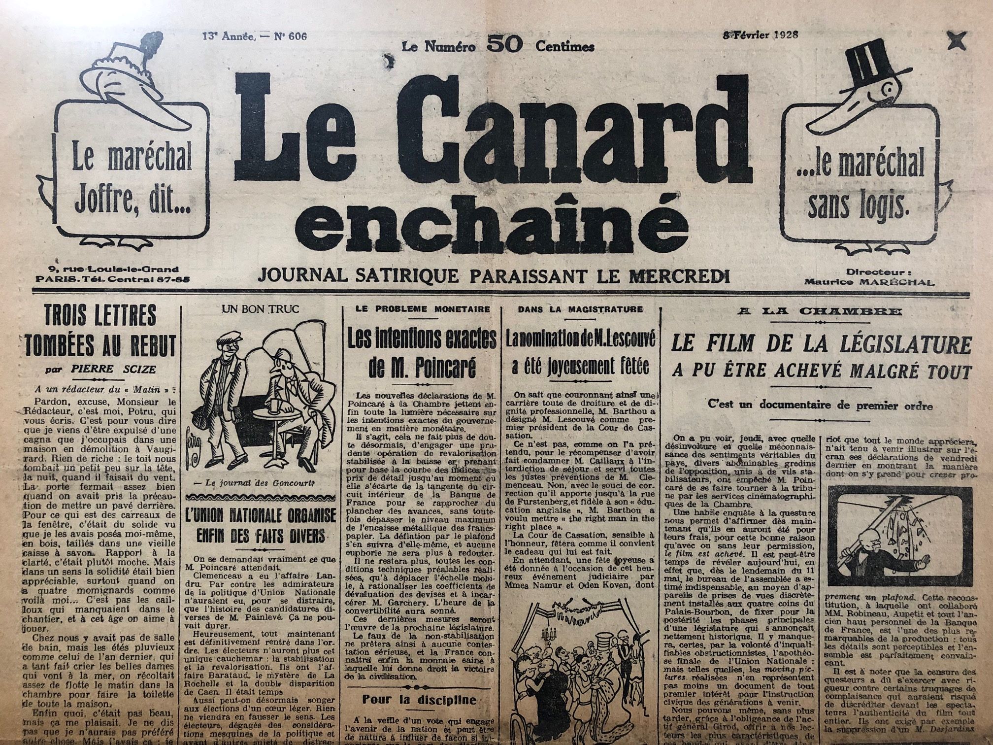 Couac ! | Acheter un Canard | Vente d'Anciens Journaux du Canard Enchaîné. Des Journaux Satiriques de Collection, Historiques & Authentiques de 1916 à 2004 ! | 606