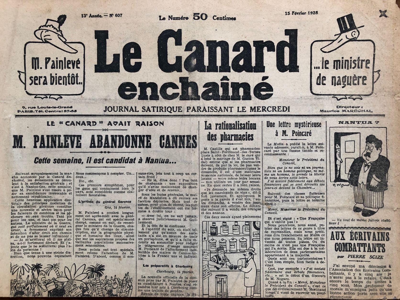 Couac ! | Acheter un Canard | Vente d'Anciens Journaux du Canard Enchaîné. Des Journaux Satiriques de Collection, Historiques & Authentiques de 1916 à 2004 ! | 607