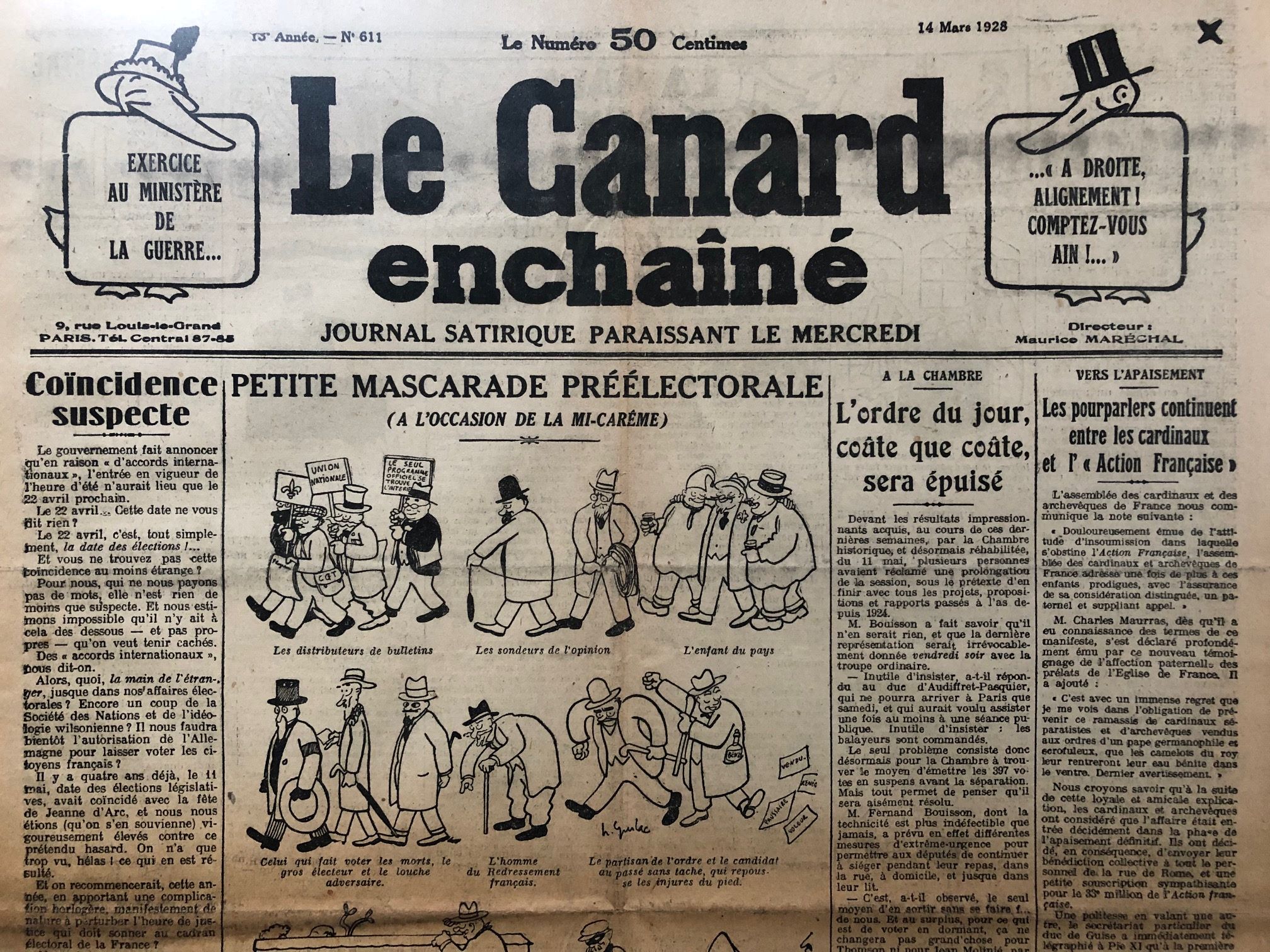 Couac ! | Acheter un Canard | Vente d'Anciens Journaux du Canard Enchaîné. Des Journaux Satiriques de Collection, Historiques & Authentiques de 1916 à 2004 ! | 611