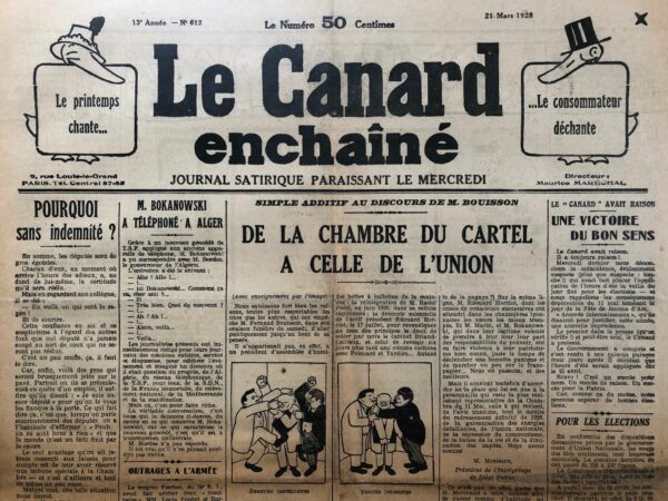 Couac ! | N° 612 du Canard Enchaîné - 21 Mars 1928 | importants manques | 612 2