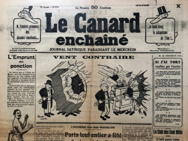 Couac ! | N° 616 du Canard Enchaîné - 18 Avril 1928 | Nos Exemplaires du Canard Enchaîné sont archivés dans de bonnes conditions de conservation (obscurité, hygrométrie maitrisée et faible température), ce qui s'avère indispensable pour des journaux anciens. | 616