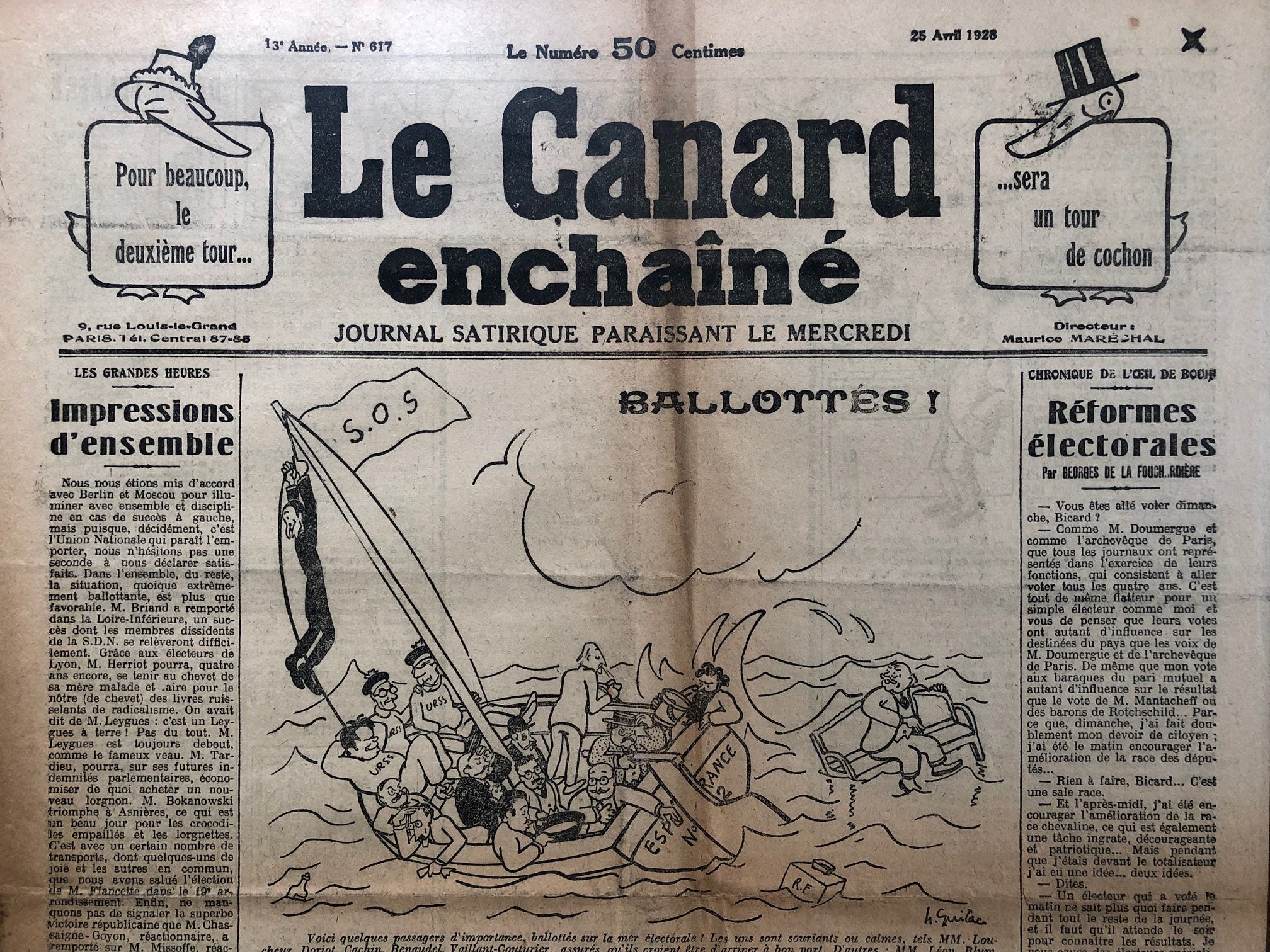 Couac ! | Acheter un Canard | Vente d'Anciens Journaux du Canard Enchaîné. Des Journaux Satiriques de Collection, Historiques & Authentiques de 1916 à 2004 ! | 617