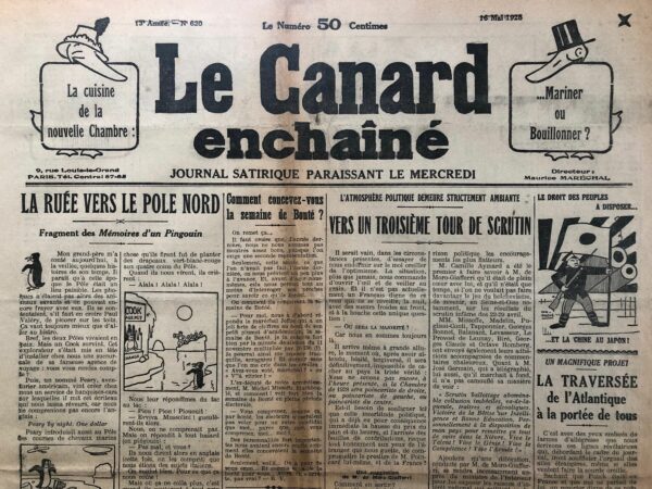 Couac ! | N° 620 du Canard Enchaîné - 16 Mai 1928 | Nos Exemplaires du Canard Enchaîné sont archivés dans de bonnes conditions de conservation (obscurité, hygrométrie maitrisée et faible température), ce qui s'avère indispensable pour des journaux anciens. | 620 1